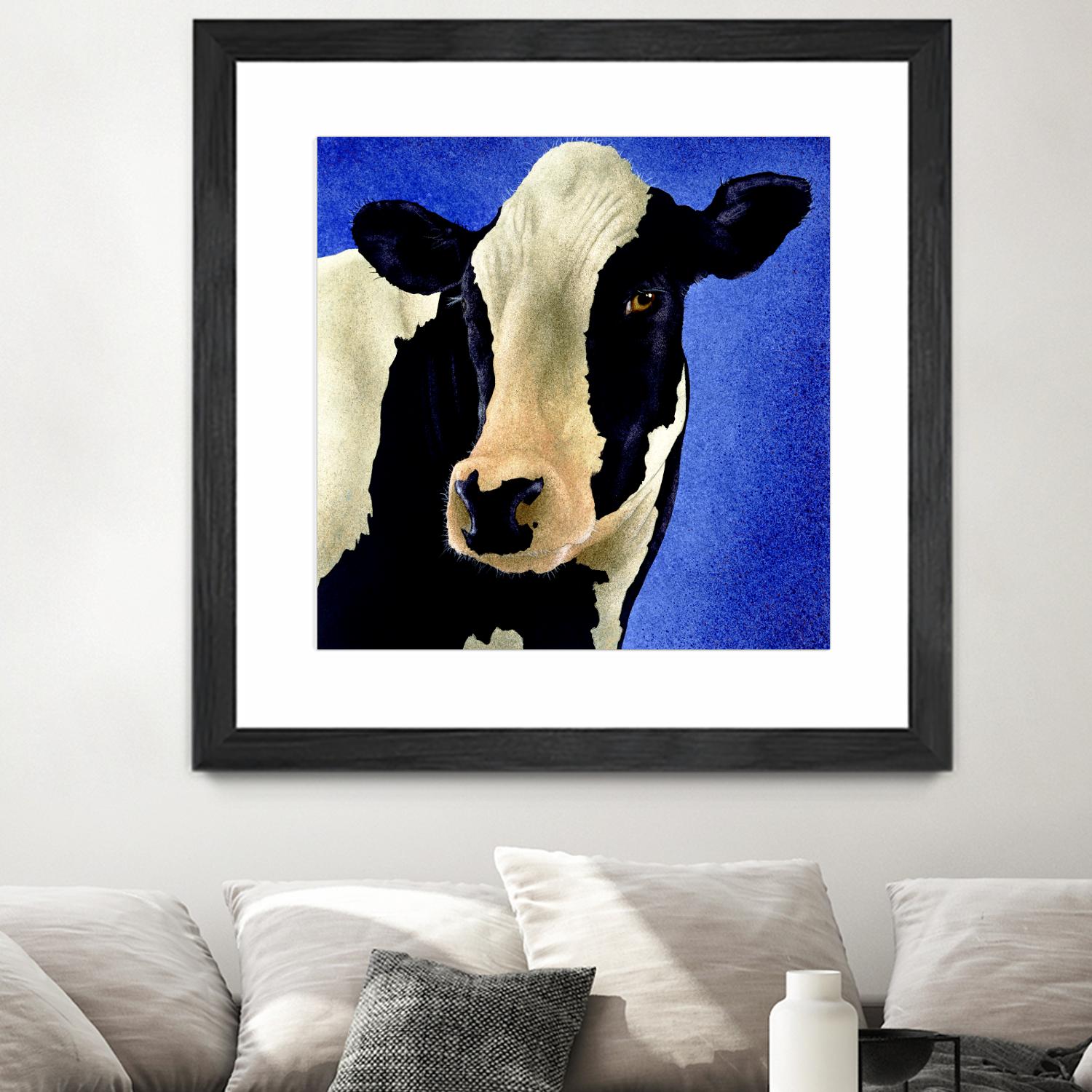 Blue Moo Moo by Will Bullas on GIANT ART - blue animals