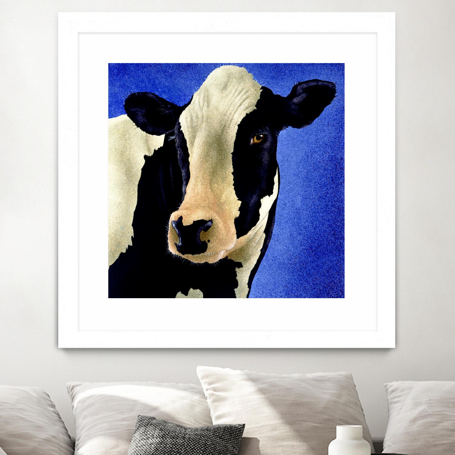 Blue Moo Moo by Will Bullas on GIANT ART - blue animals