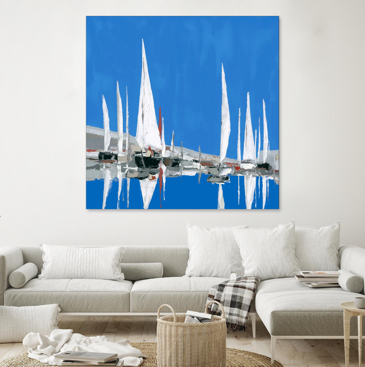 Voiles Blanches II by Demagny on GIANT ART - grey sea scene