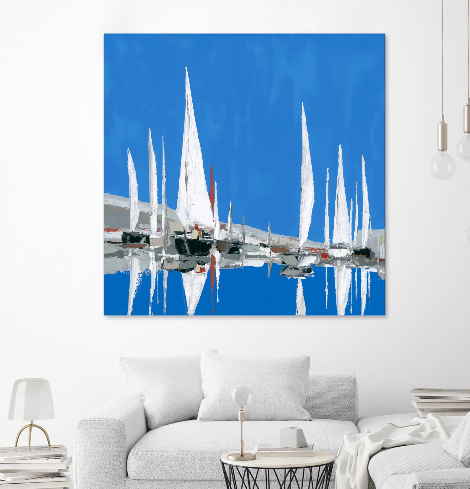 Voiles Blanches II by Demagny on GIANT ART - grey sea scene