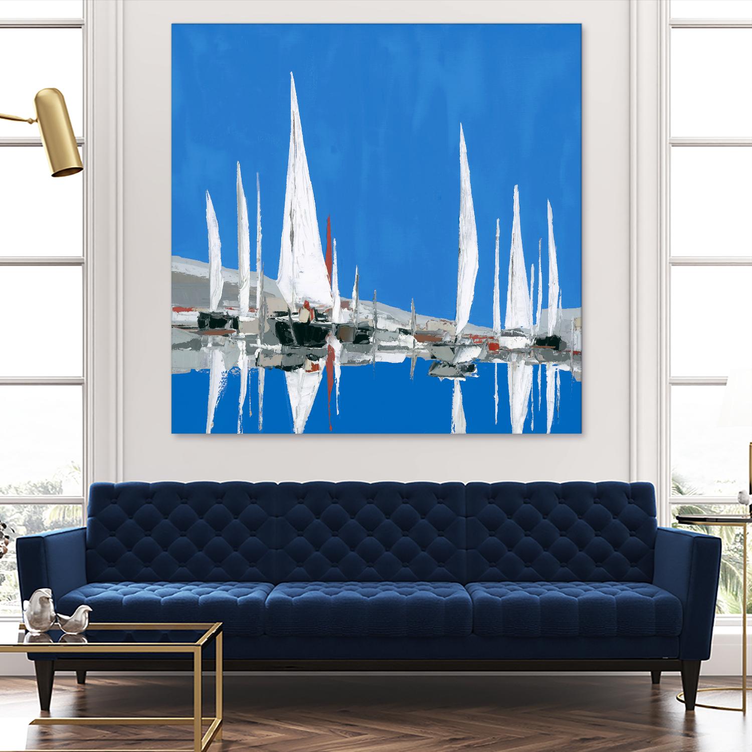 Voiles Blanches II by Demagny on GIANT ART - grey sea scene