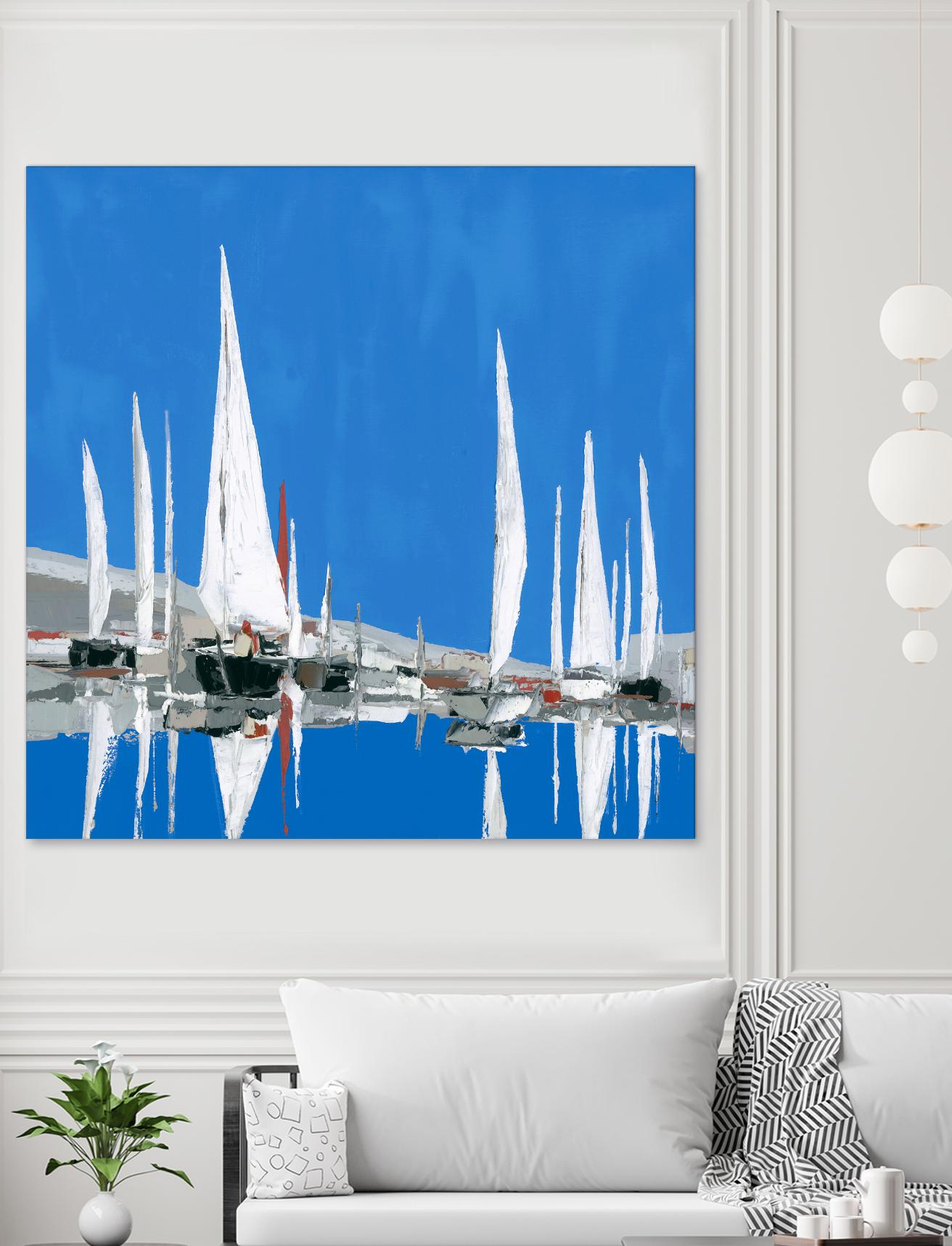 Voiles Blanches II by Demagny on GIANT ART - grey sea scene