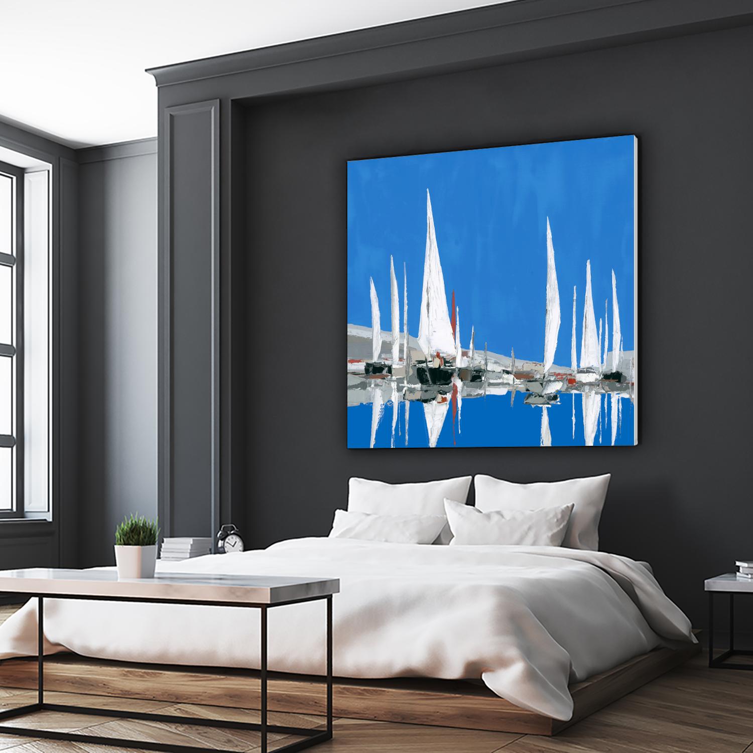 Voiles Blanches II by Demagny on GIANT ART - grey sea scene