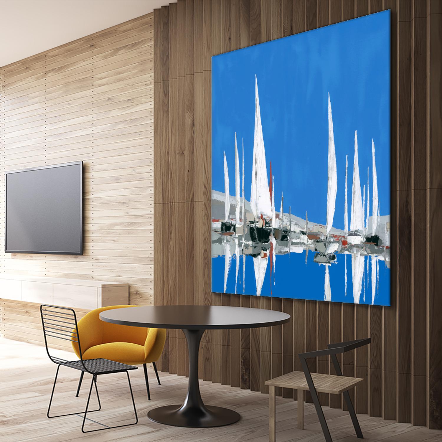 Voiles Blanches II by Demagny on GIANT ART - grey sea scene