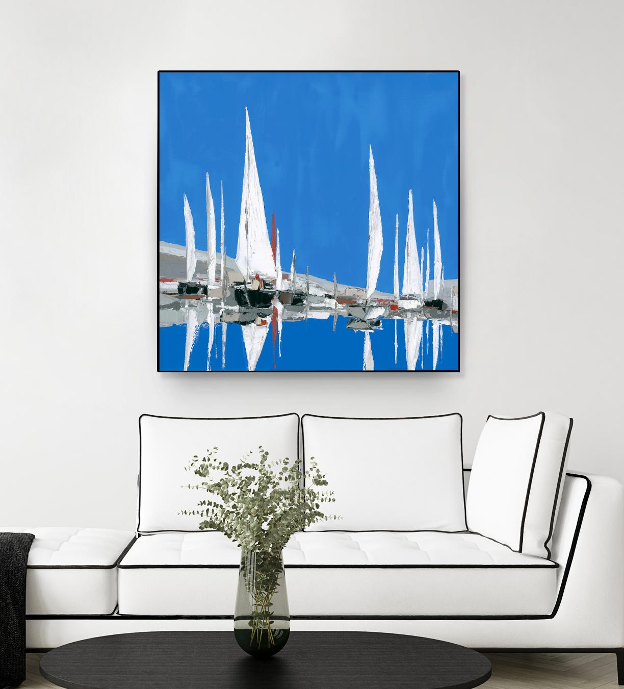 Voiles Blanches II by Demagny on GIANT ART - grey sea scene