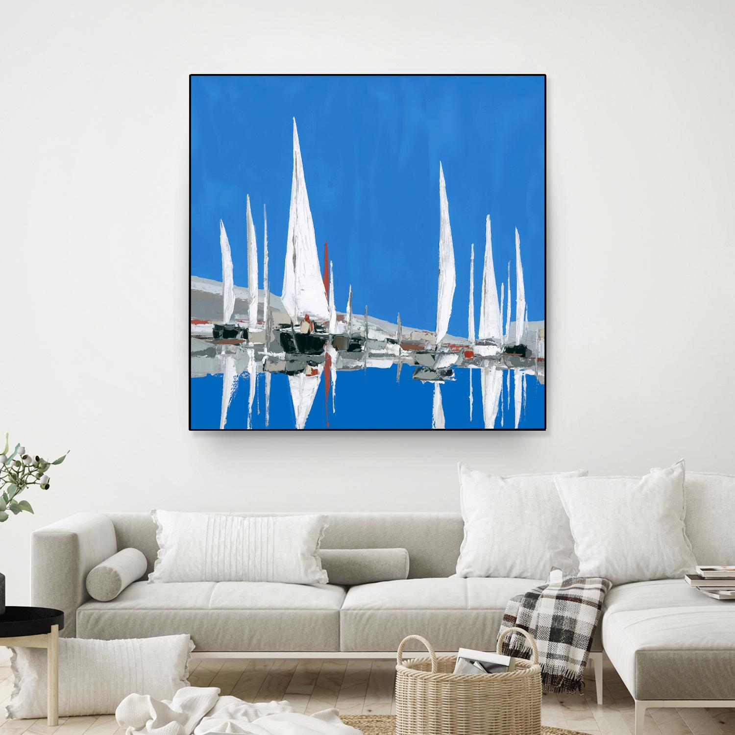 Voiles Blanches II by Demagny on GIANT ART - grey sea scene