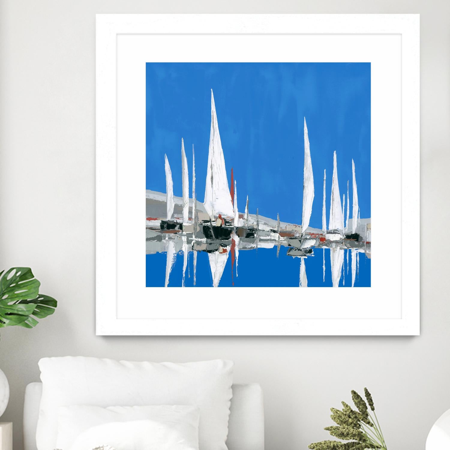 Voiles Blanches II by Demagny on GIANT ART - grey sea scene