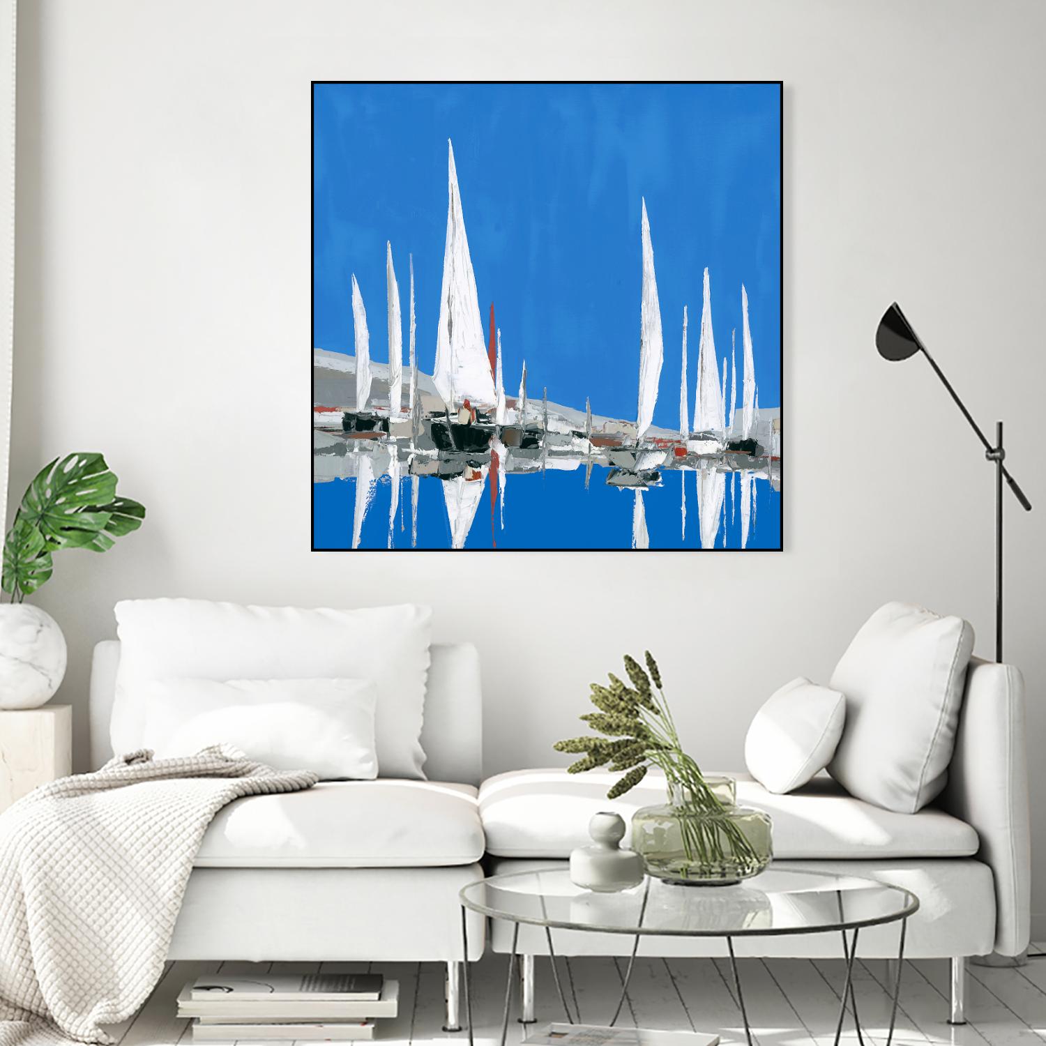 Voiles Blanches II by Demagny on GIANT ART - grey sea scene