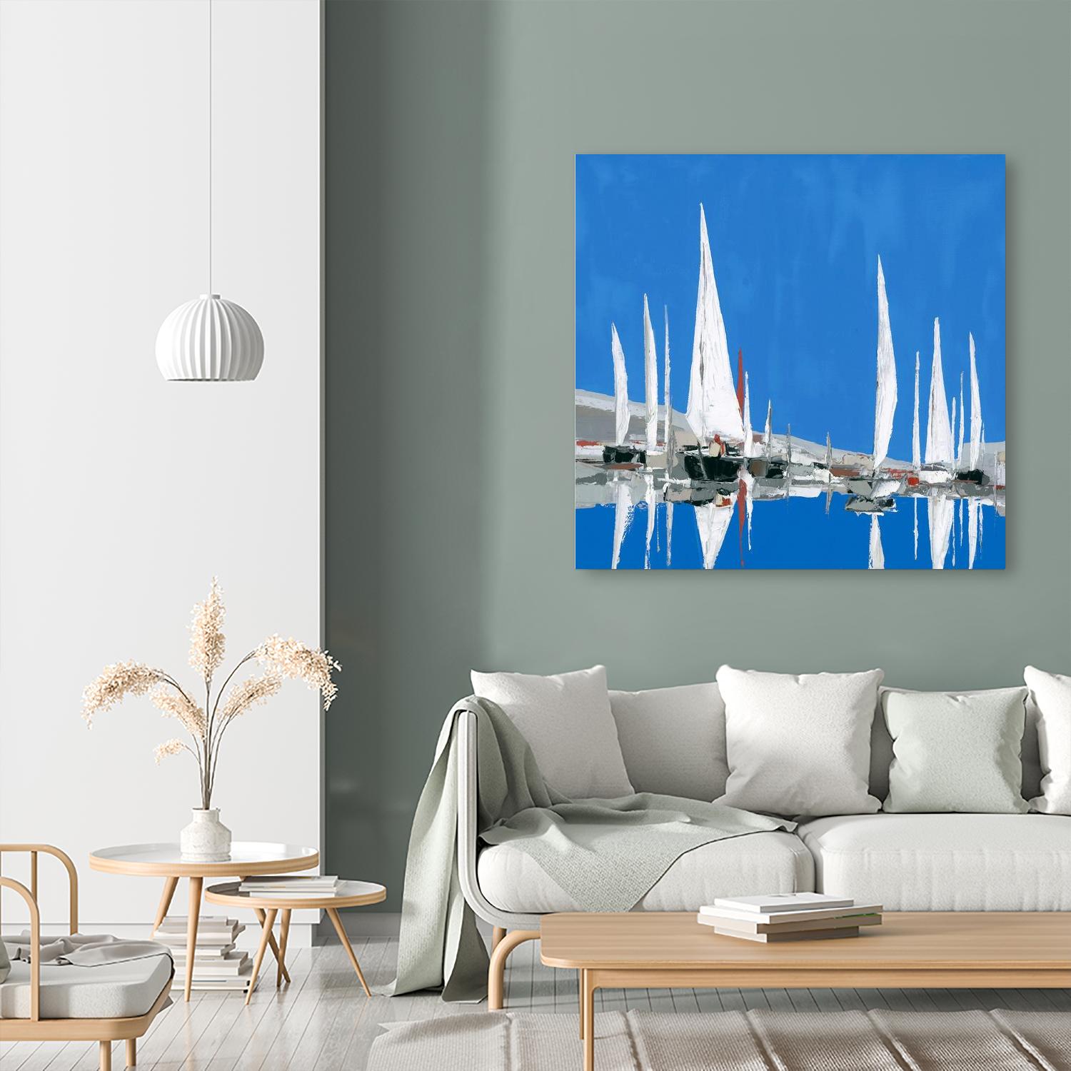 Voiles Blanches II by Demagny on GIANT ART - grey sea scene