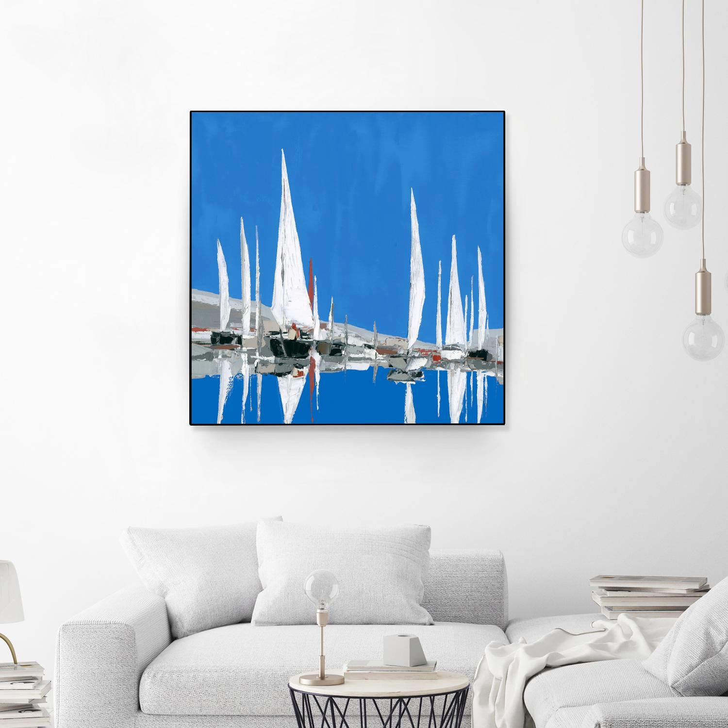 Voiles Blanches II by Demagny on GIANT ART - grey sea scene