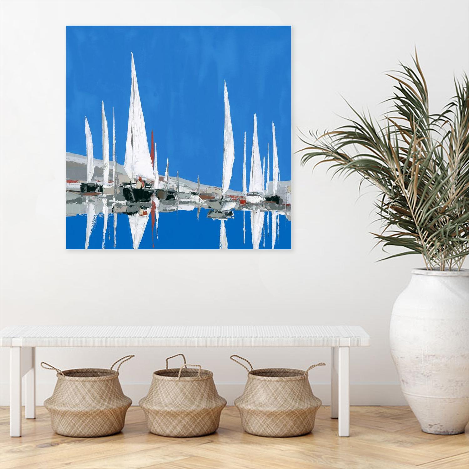 Voiles Blanches II by Demagny on GIANT ART - grey sea scene