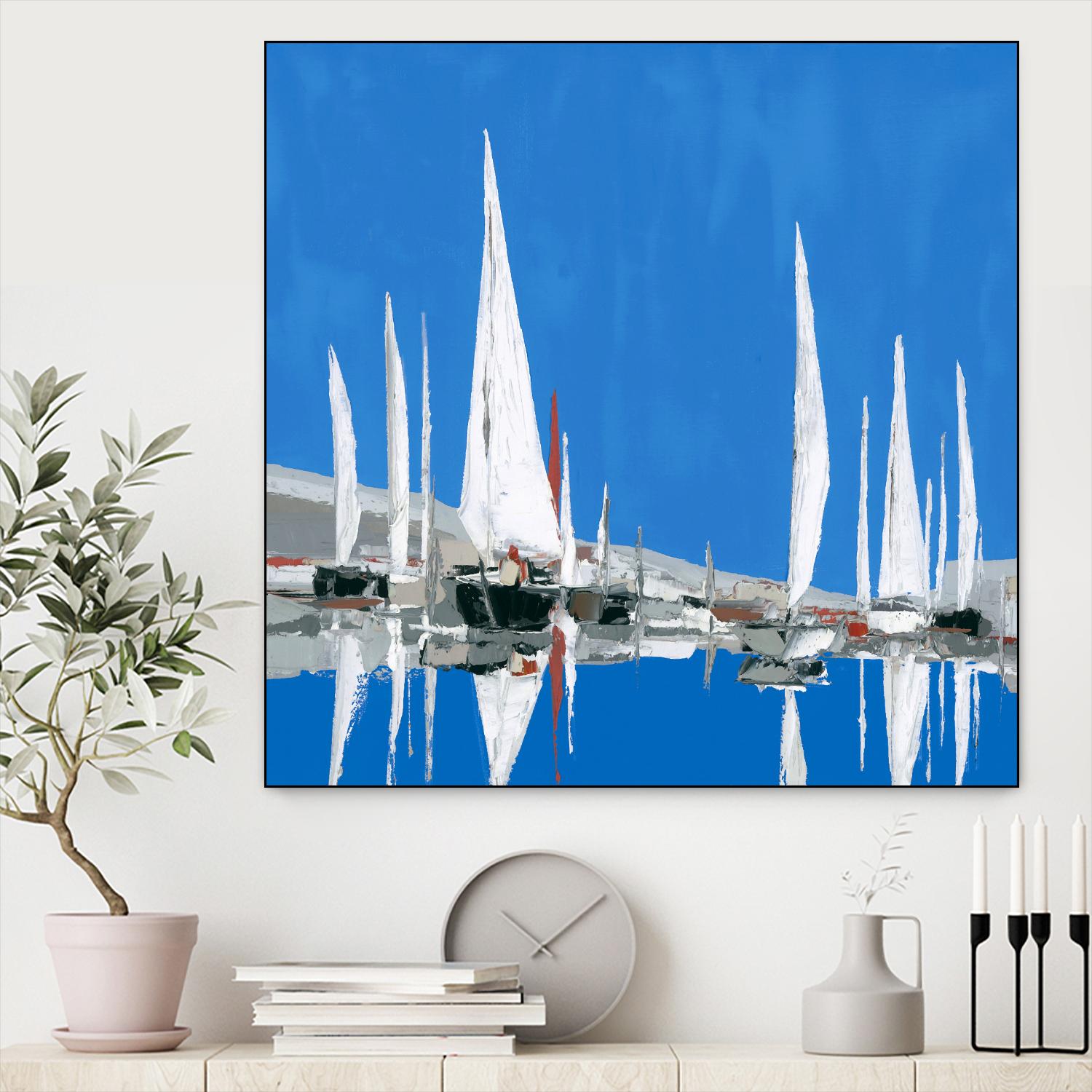 Voiles Blanches II by Demagny on GIANT ART - grey sea scene