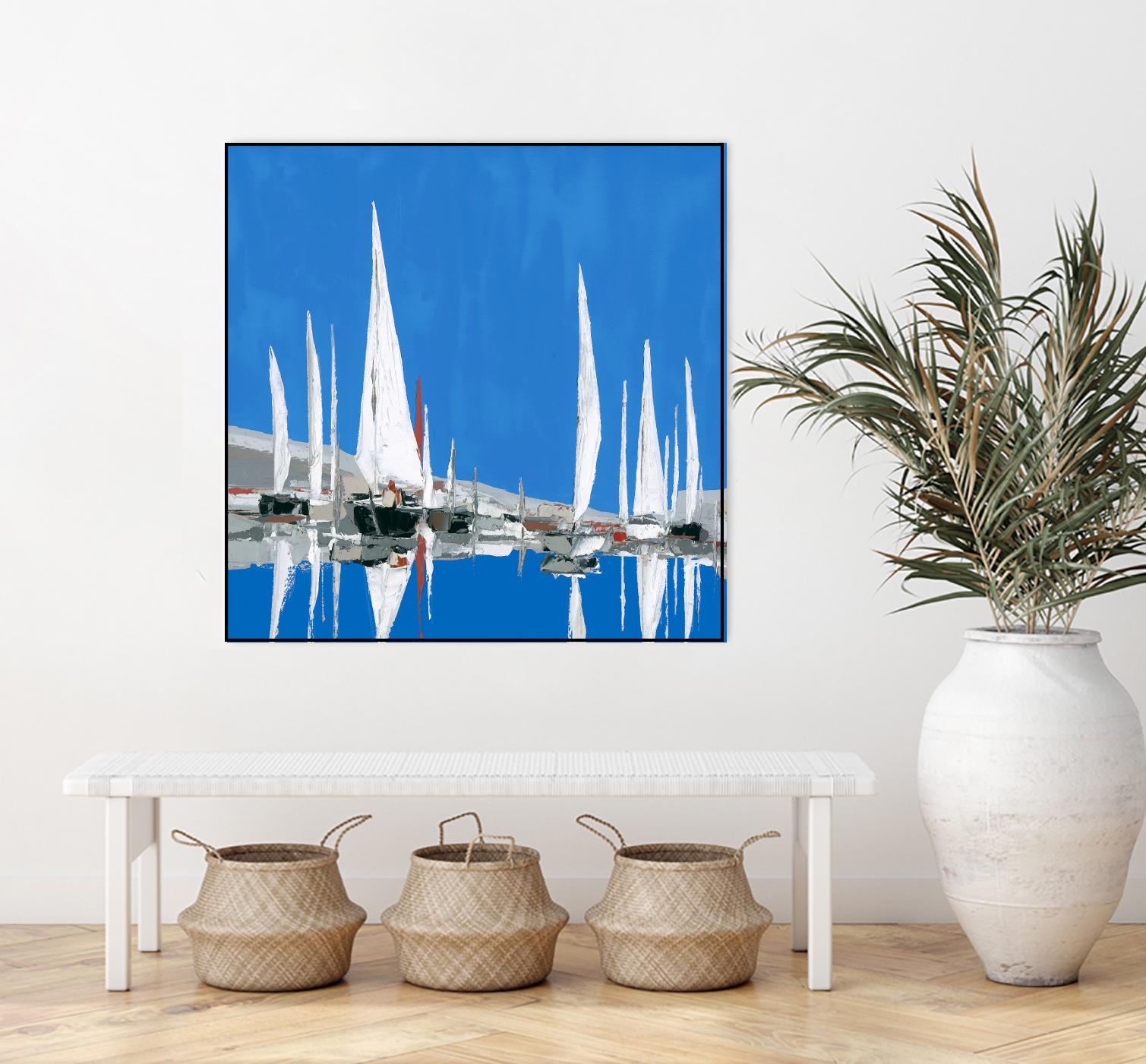 Voiles Blanches II by Demagny on GIANT ART - grey sea scene