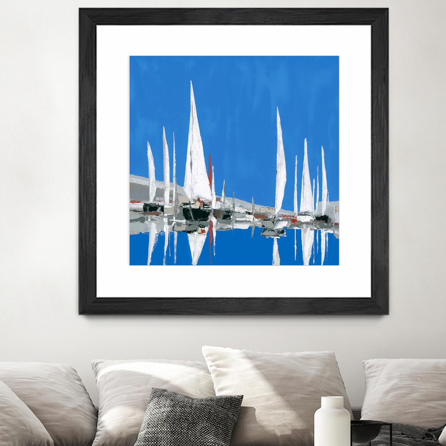 Voiles Blanches II by Demagny on GIANT ART - grey sea scene