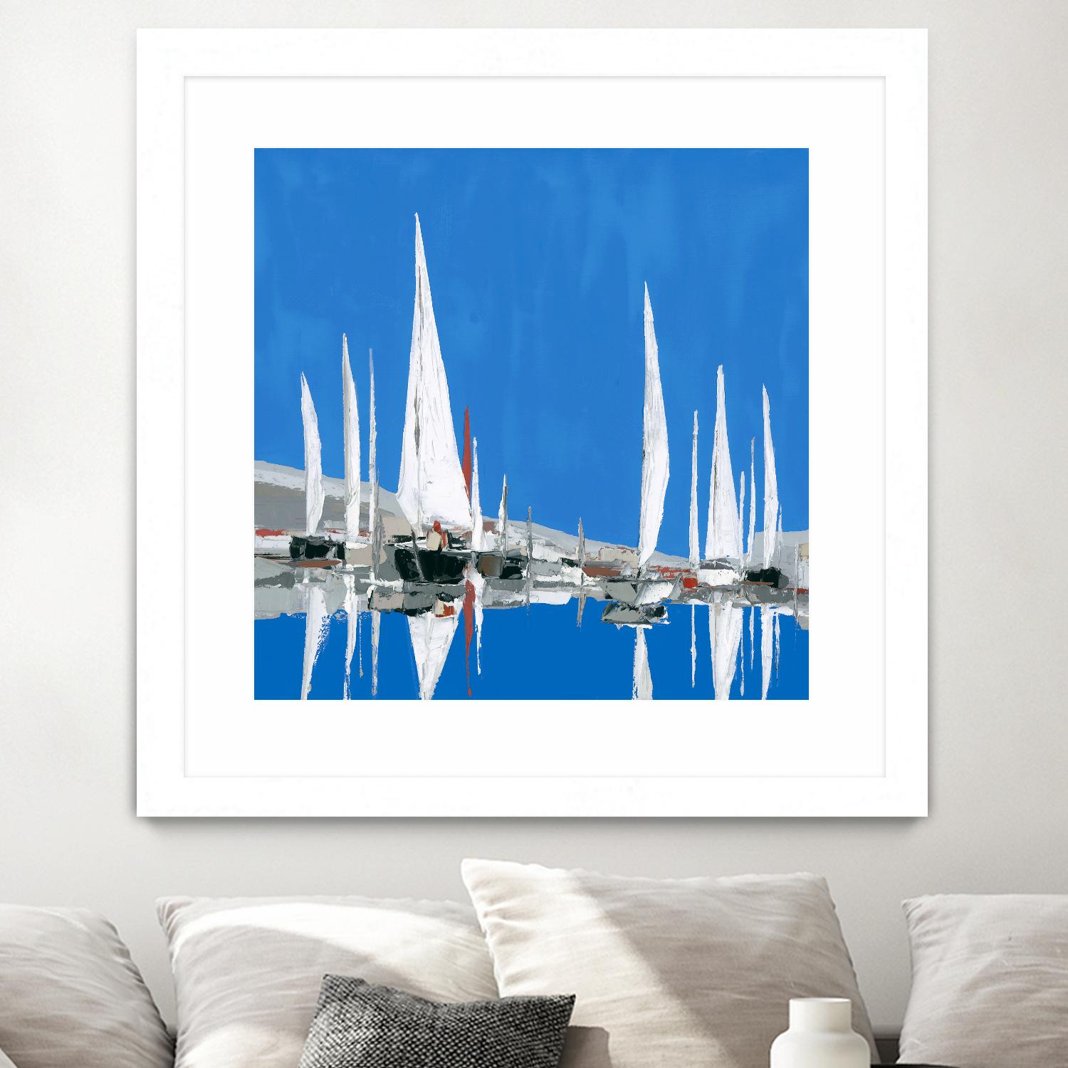 Voiles Blanches II by Demagny on GIANT ART - grey sea scene