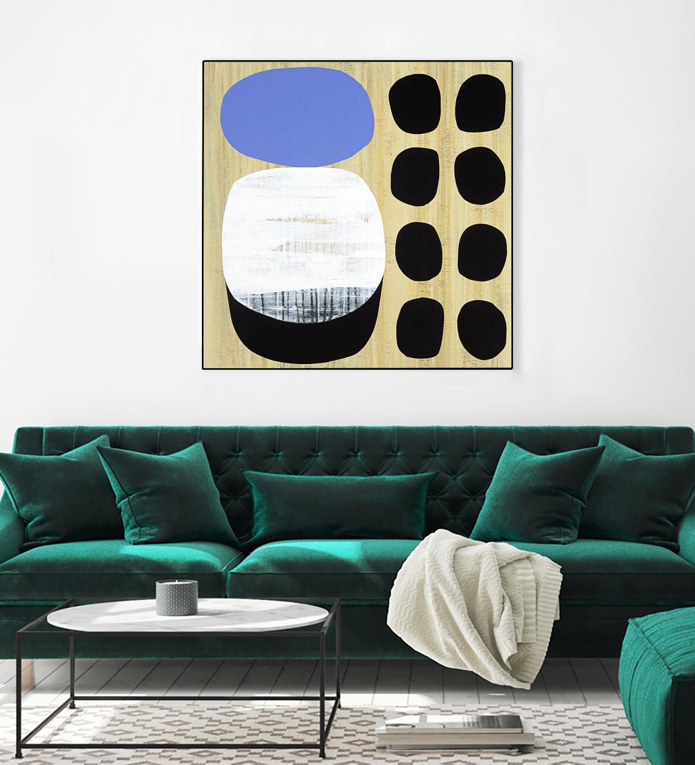 Luna Azul I by Mary Calkins on GIANT ART - blue abstract