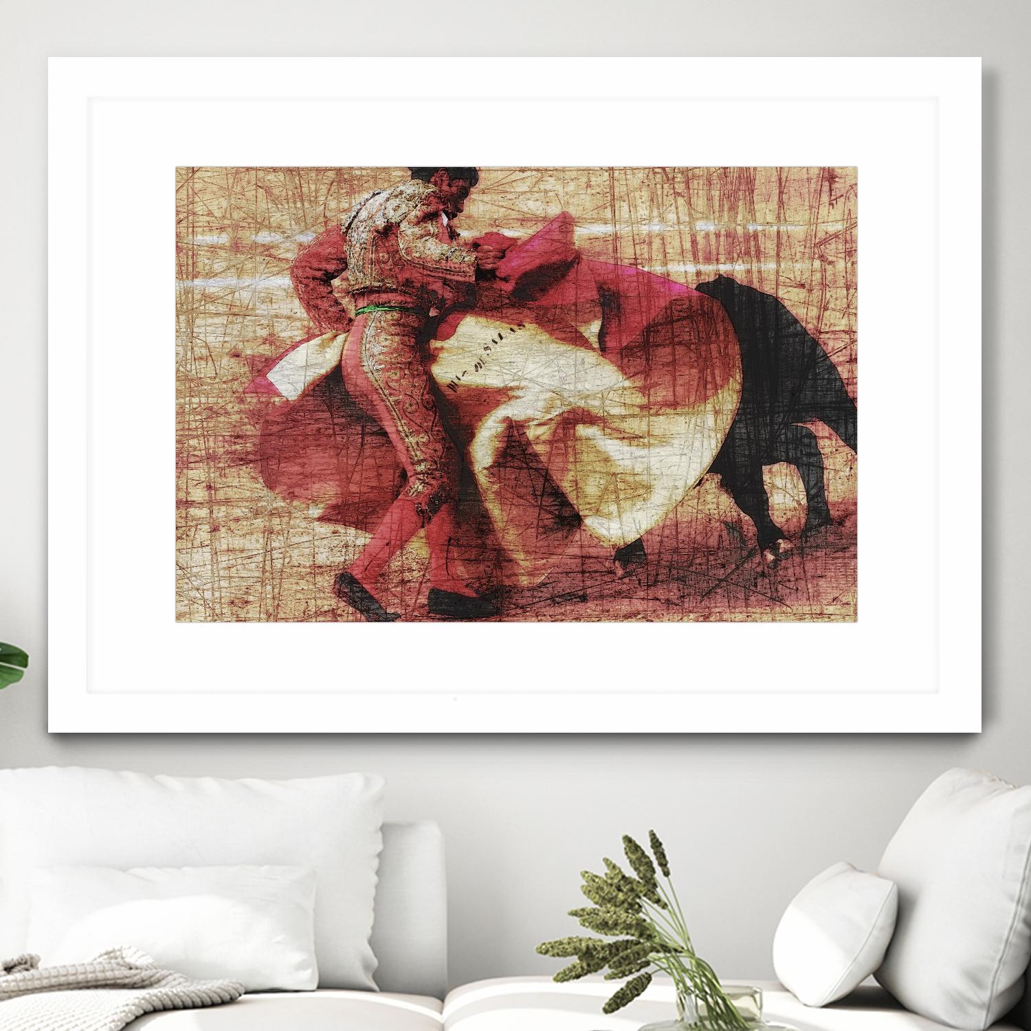 San Miguel, Bullfight #1 by Doug Landreth on GIANT ART - red everyday life