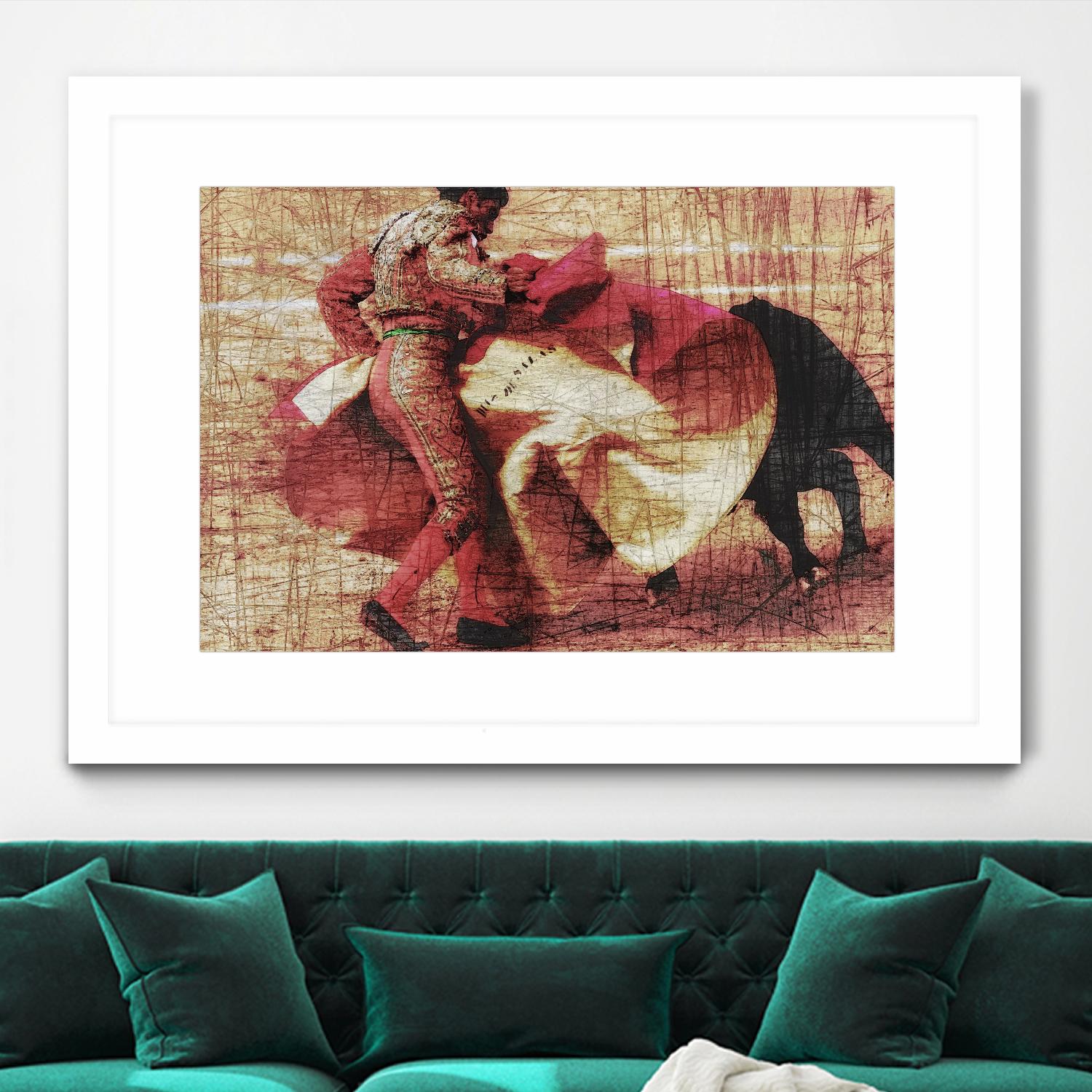 San Miguel, Bullfight #1 by Doug Landreth on GIANT ART - red everyday life