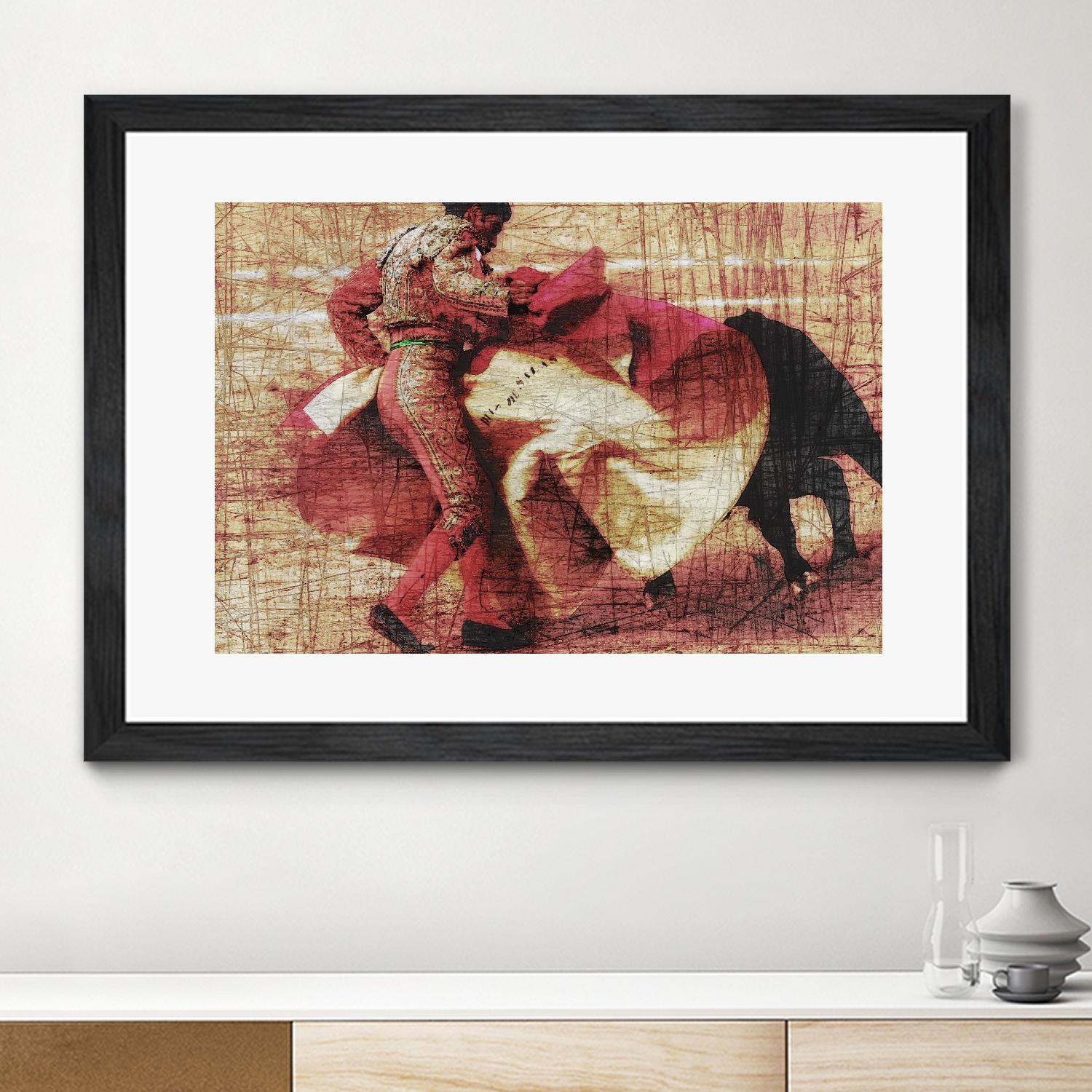 San Miguel, Bullfight #1 by Doug Landreth on GIANT ART - red everyday life