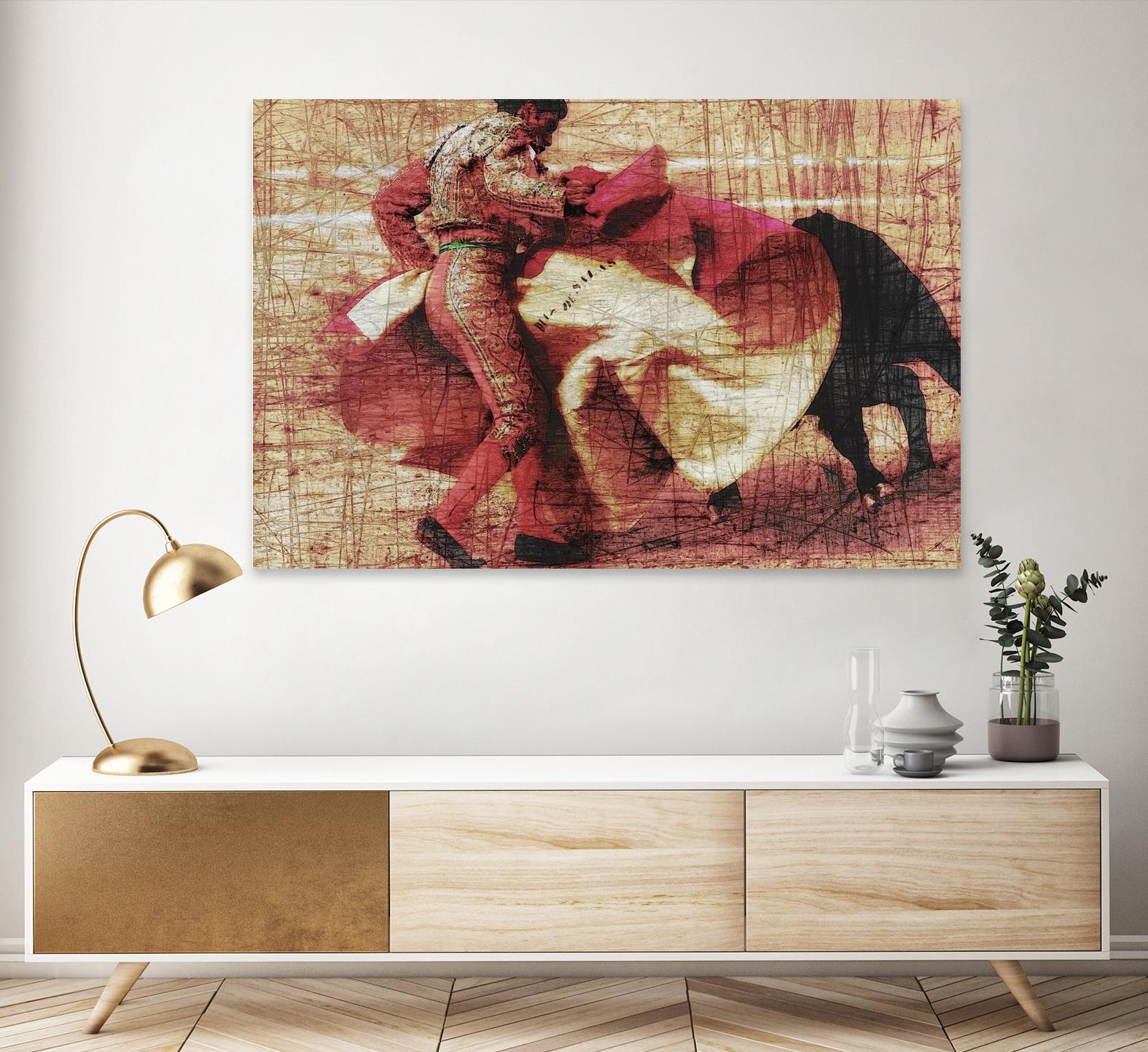 San Miguel, Bullfight #1 by Doug Landreth on GIANT ART - red everyday life