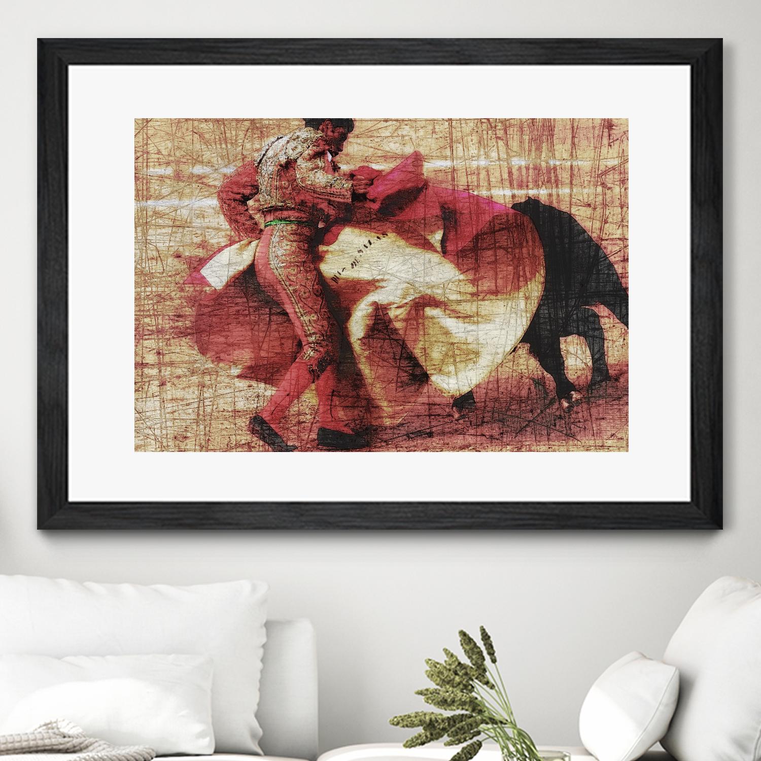 San Miguel, Bullfight #1 by Doug Landreth on GIANT ART - red everyday life