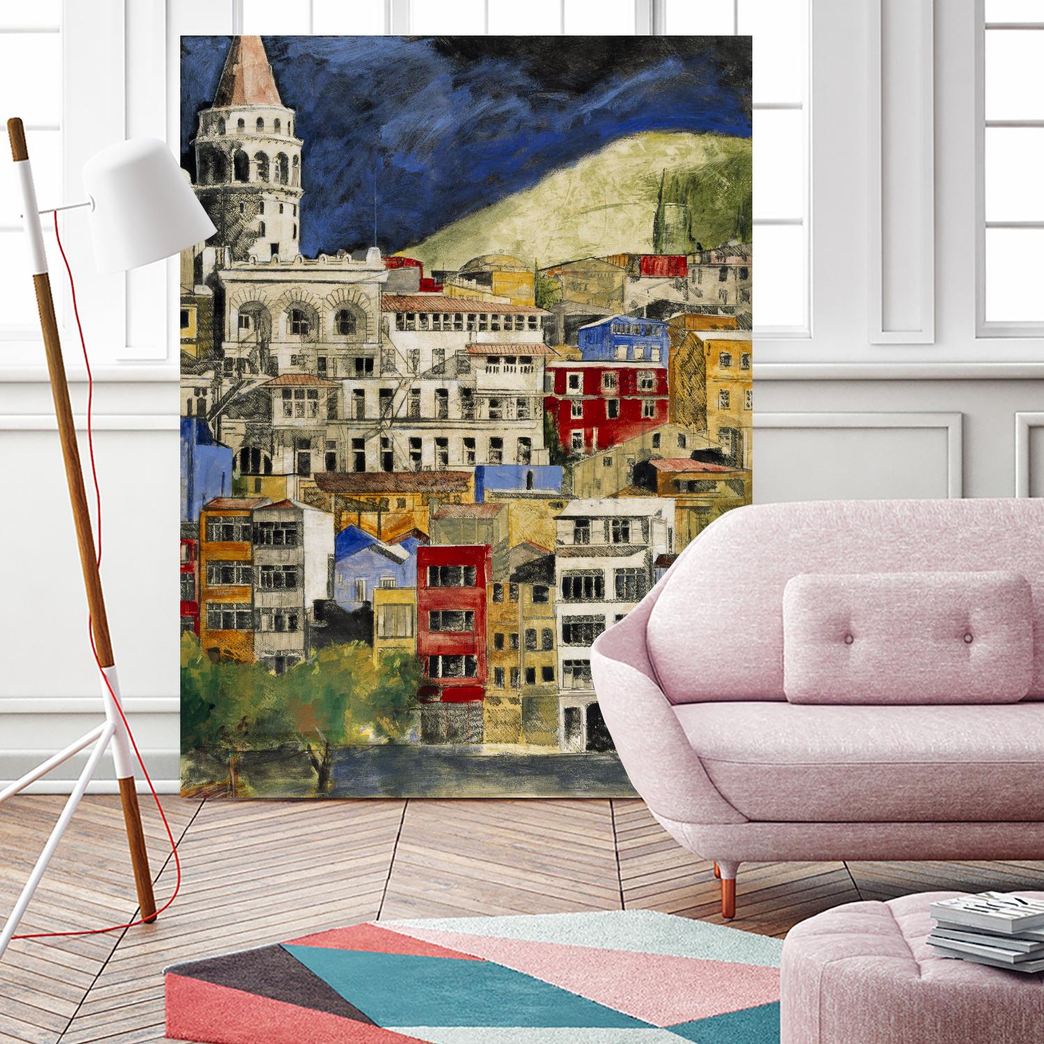 Urbana 1 by Susan Gillette on GIANT ART - beige city scene