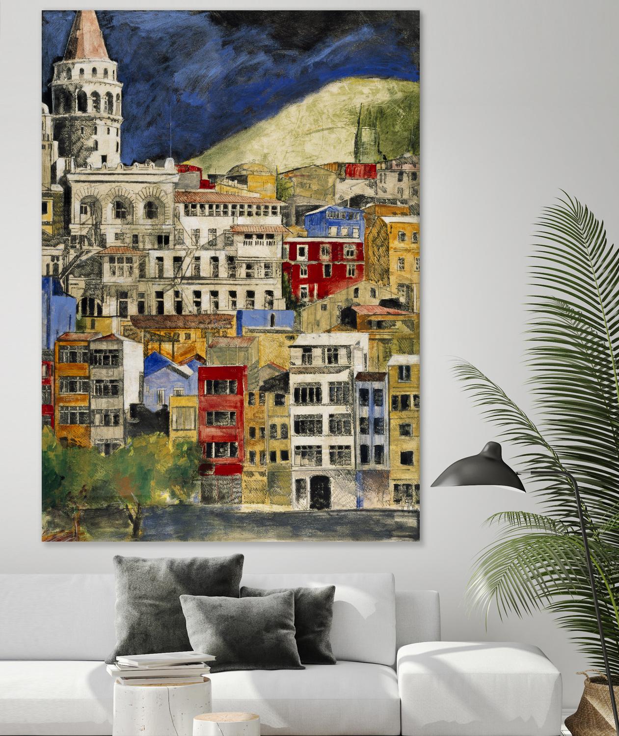 Urbana 1 by Susan Gillette on GIANT ART - beige city scene