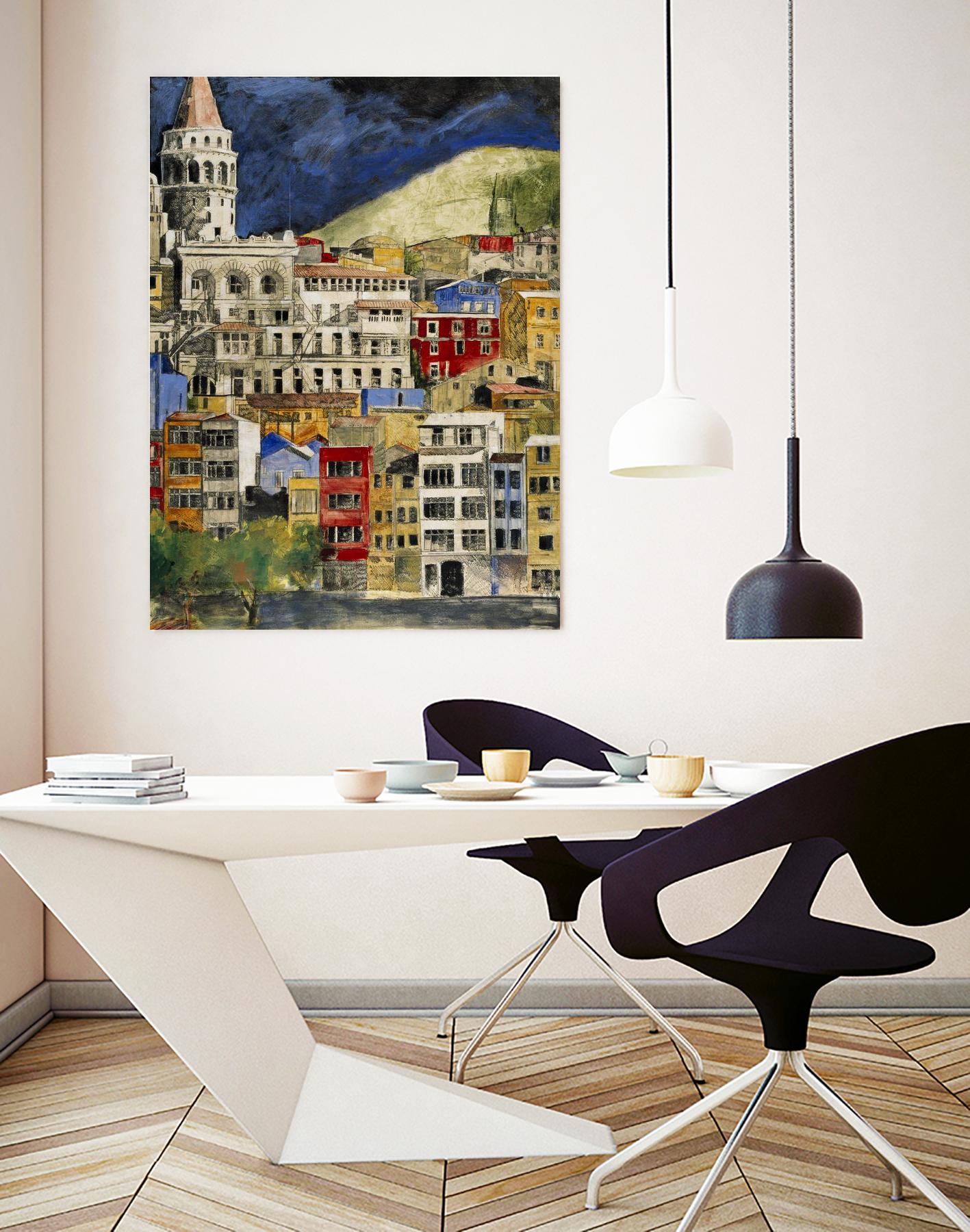 Urbana 1 by Susan Gillette on GIANT ART - beige city scene