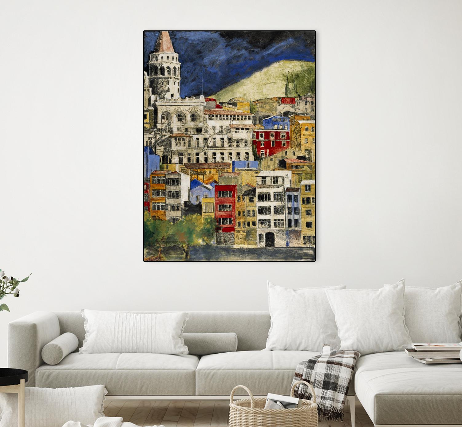 Urbana 1 by Susan Gillette on GIANT ART - beige city scene