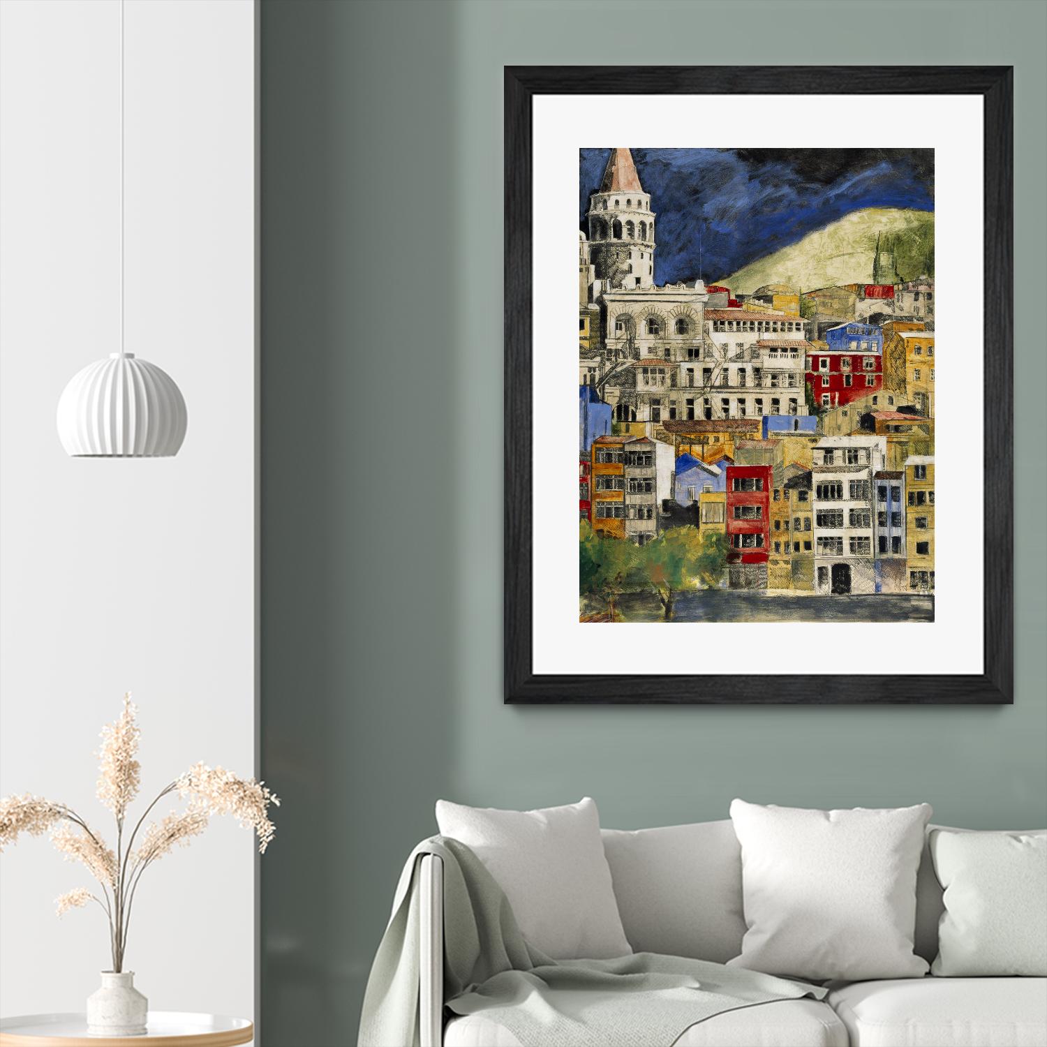 Urbana 1 by Susan Gillette on GIANT ART - beige city scene