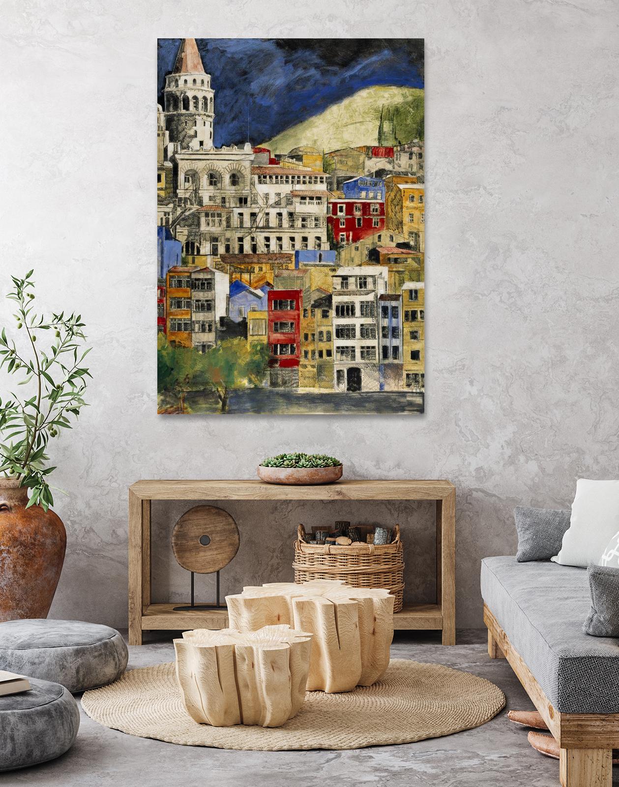 Urbana 1 by Susan Gillette on GIANT ART - beige city scene