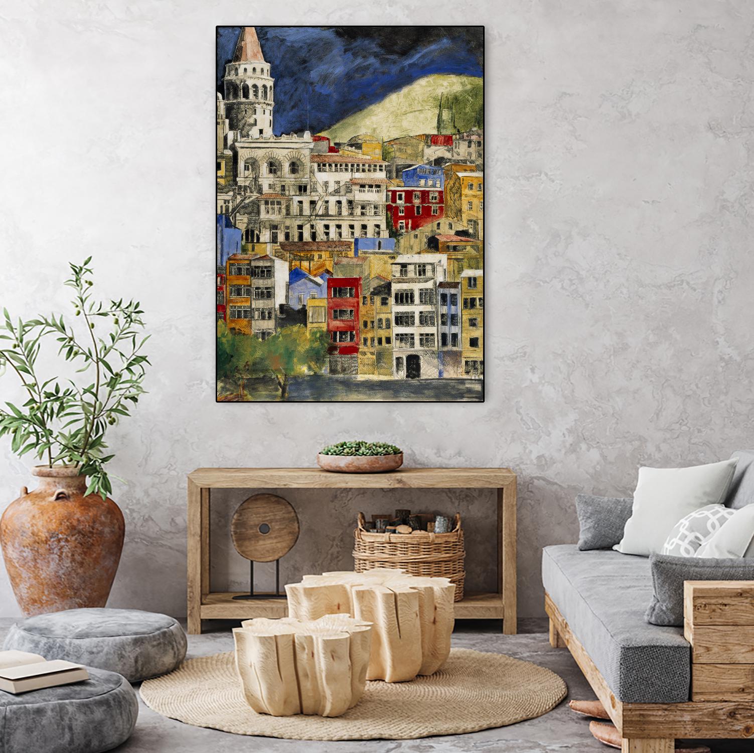 Urbana 1 by Susan Gillette on GIANT ART - beige city scene