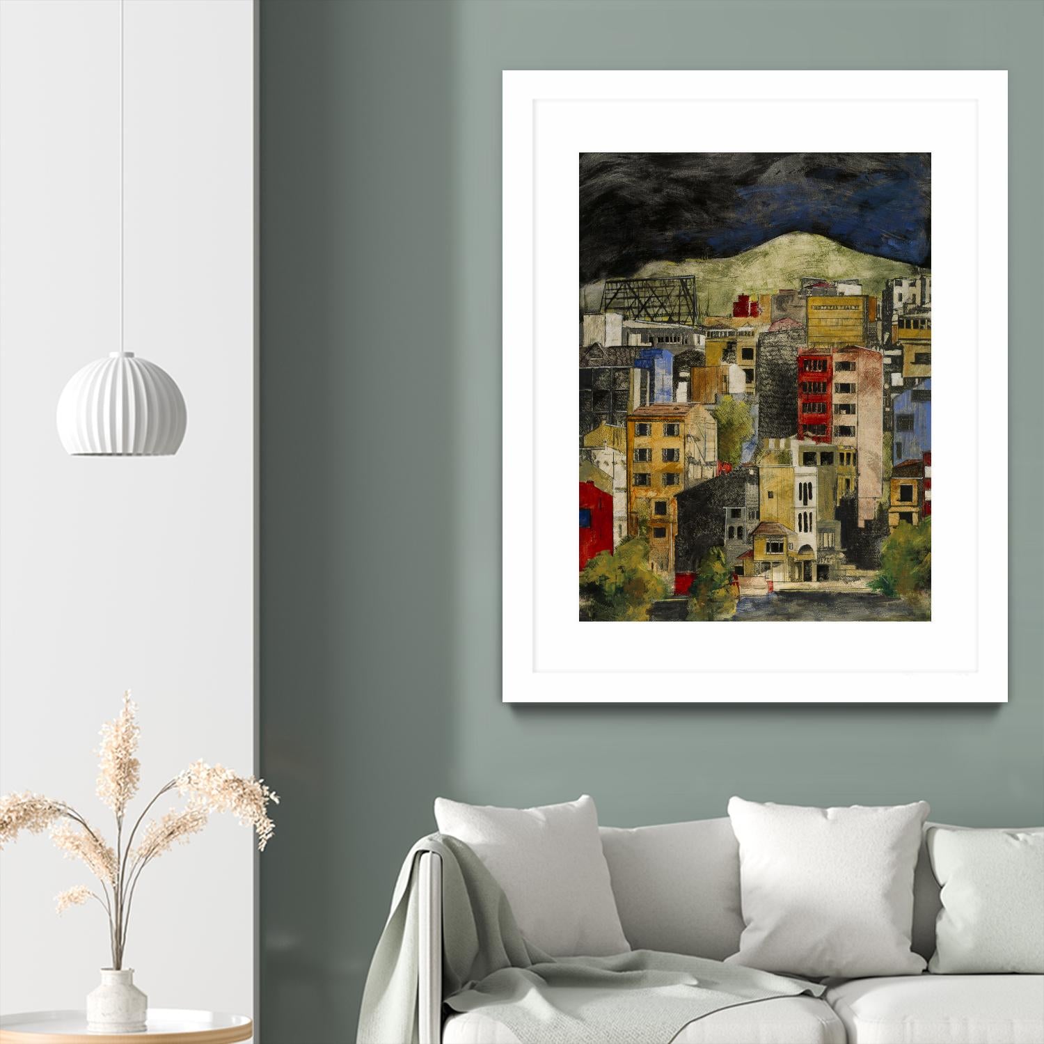 Urbana 2 by Susan Gillette on GIANT ART - beige city scene