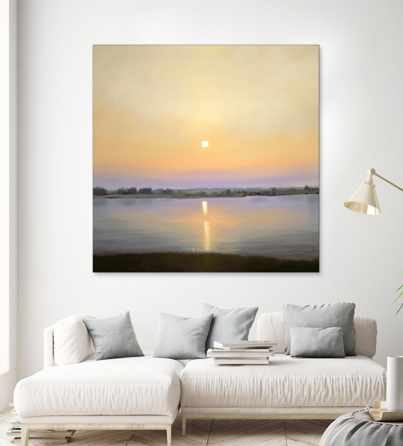 River Sunset by Matthew Hasty on GIANT ART - yellow landscape