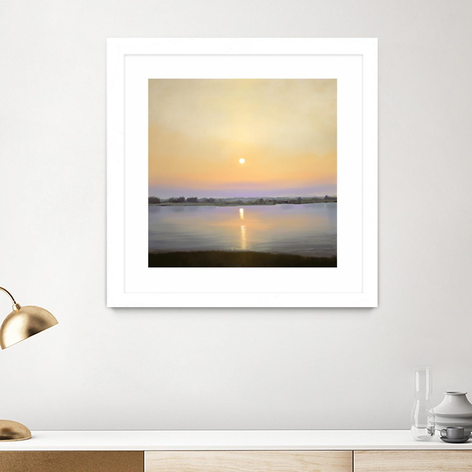 River Sunset by Matthew Hasty on GIANT ART - yellow landscape