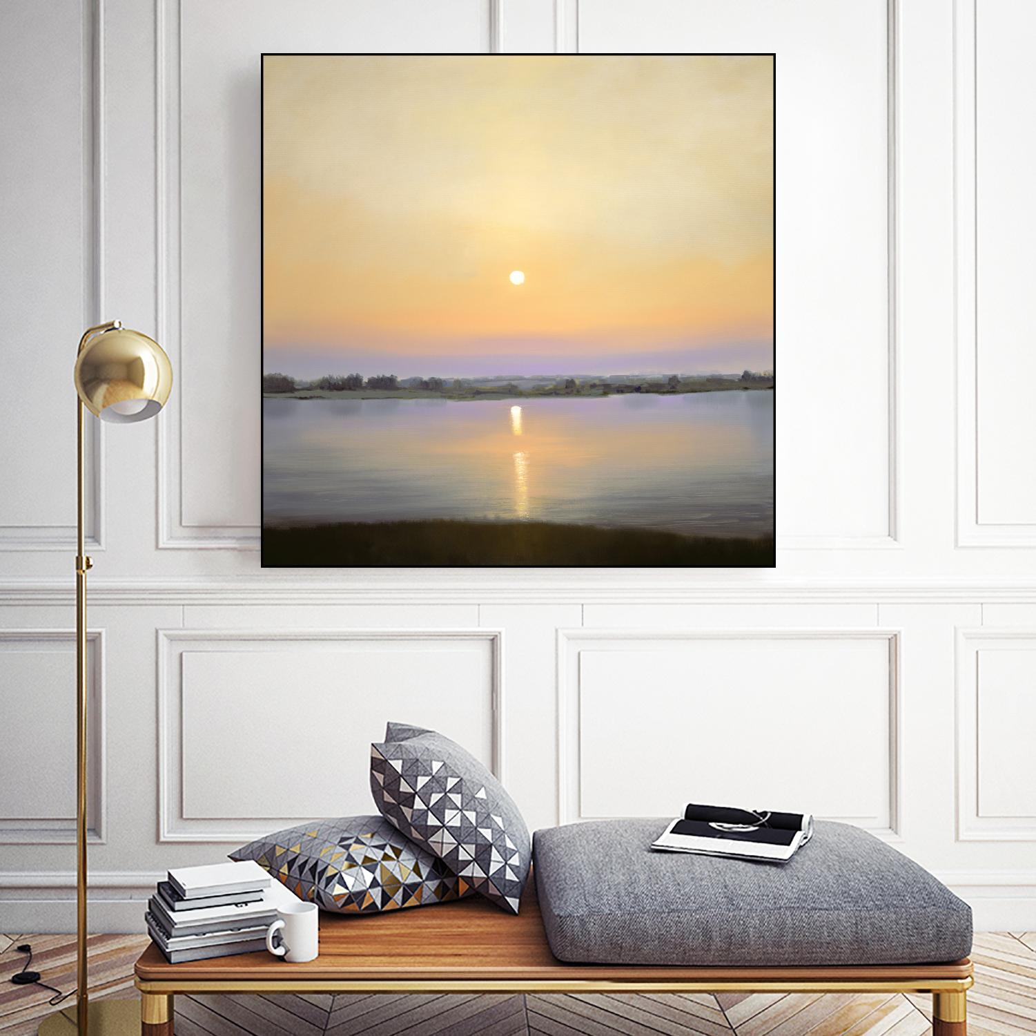 River Sunset by Matthew Hasty on GIANT ART - yellow landscape