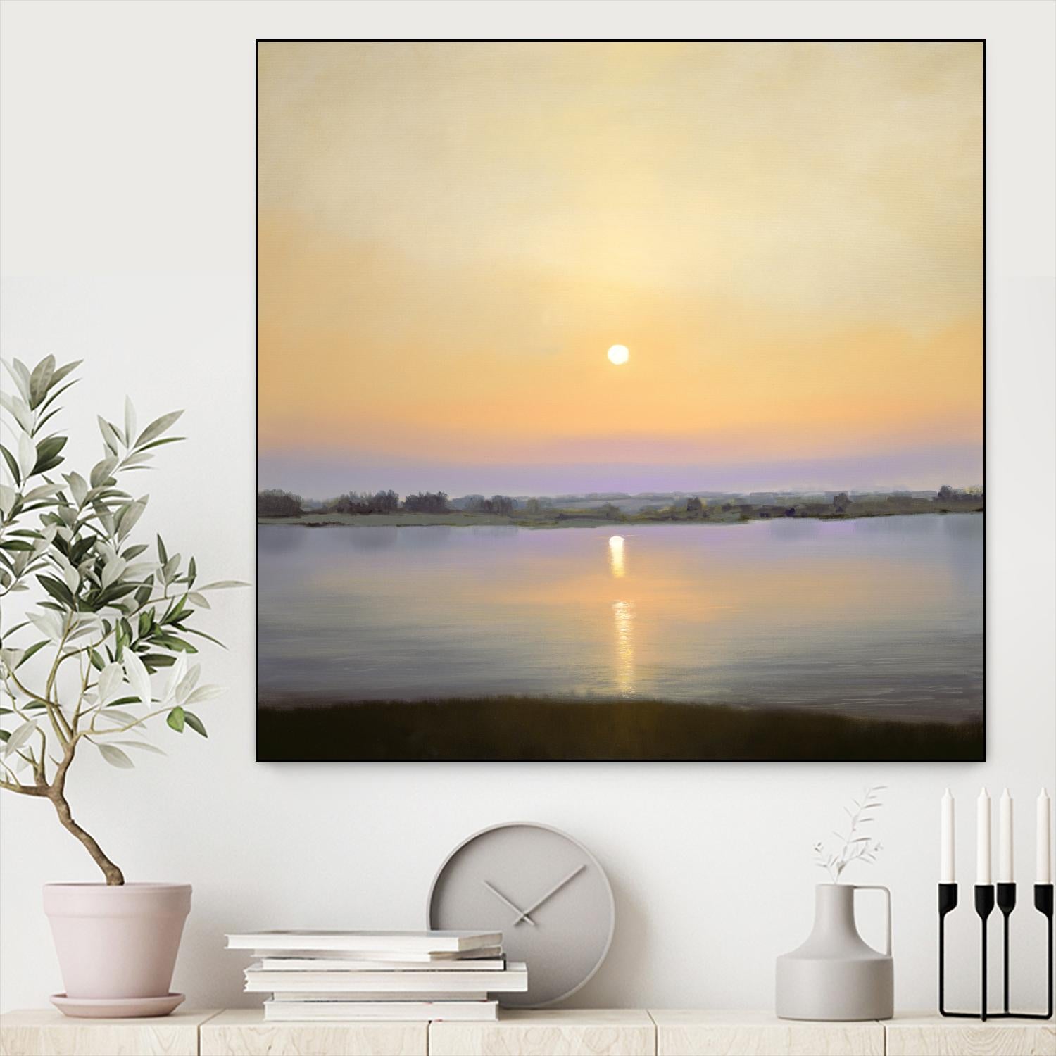 River Sunset by Matthew Hasty on GIANT ART - yellow landscape