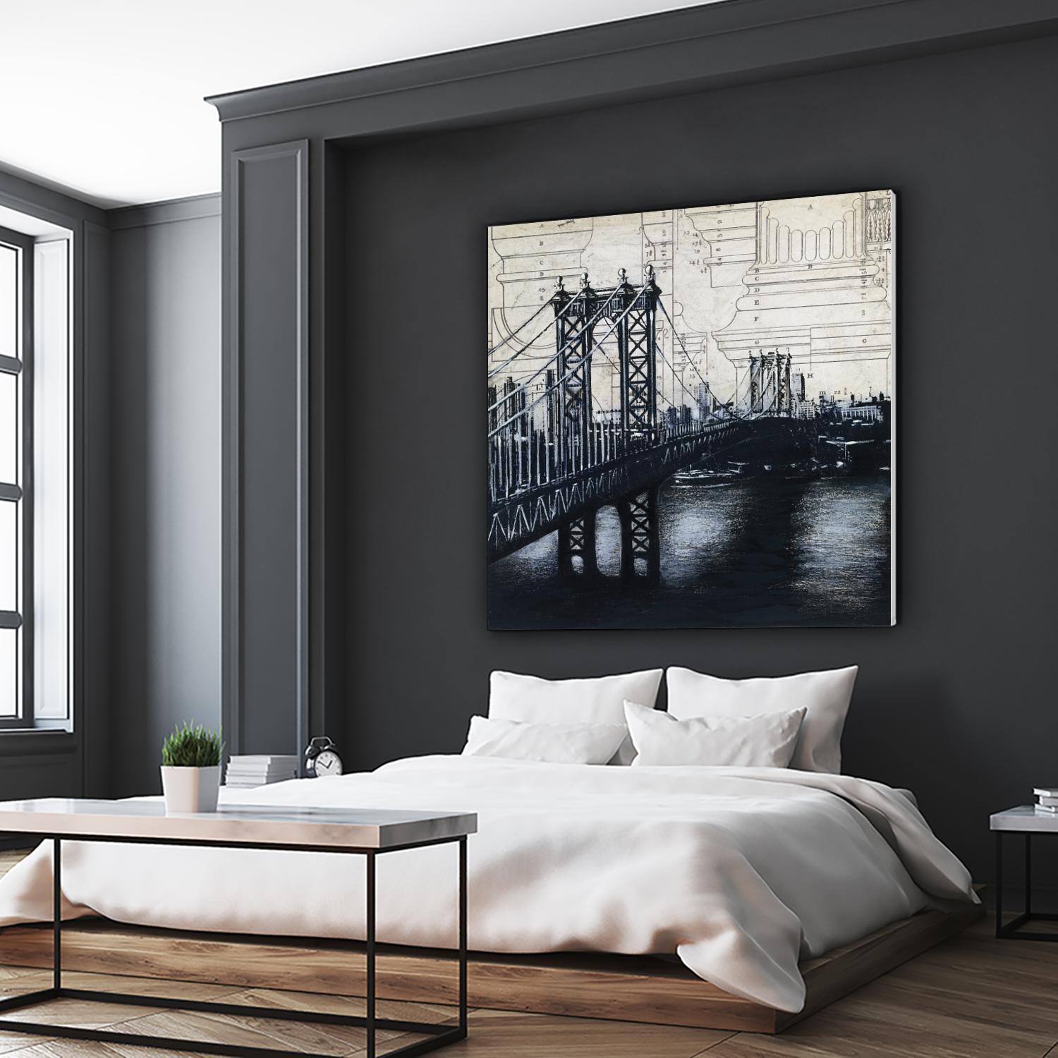 Bridges of Old 2 by David Dauncey on GIANT ART - black city scene