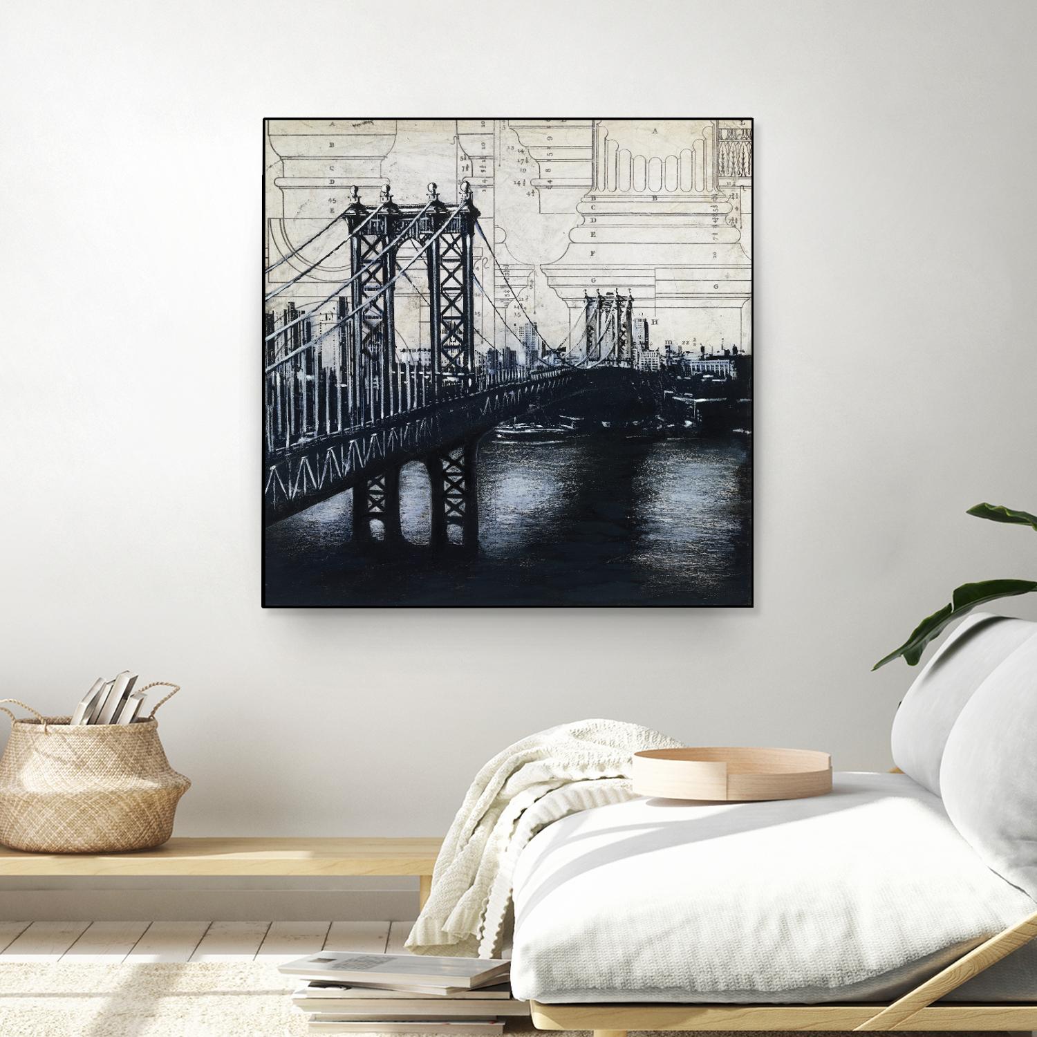 Bridges of Old 2 by David Dauncey on GIANT ART - black city scene