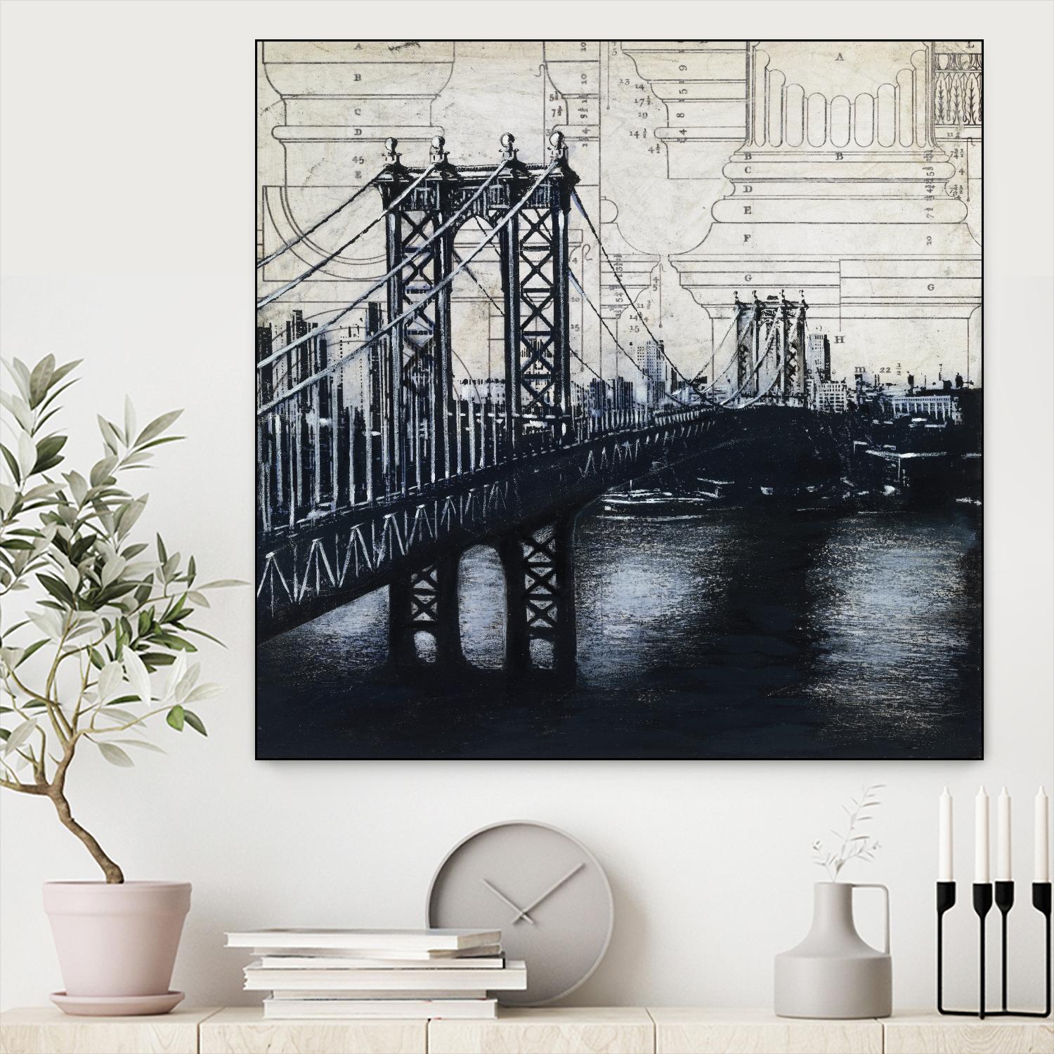 Bridges of Old 2 by David Dauncey on GIANT ART - black city scene