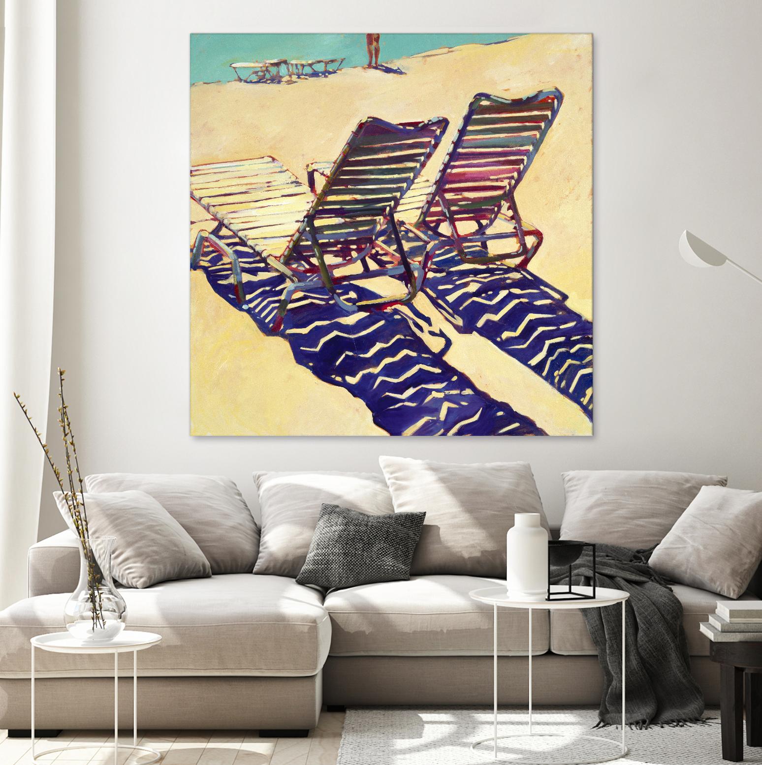 Seating for Two by Darrell Hill on GIANT ART - purple sea scene