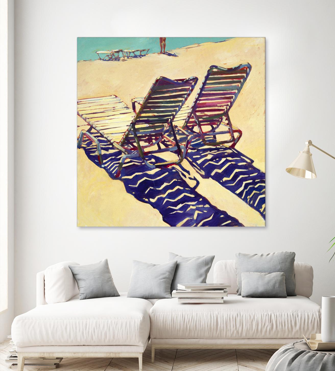 Seating for Two by Darrell Hill on GIANT ART - purple sea scene