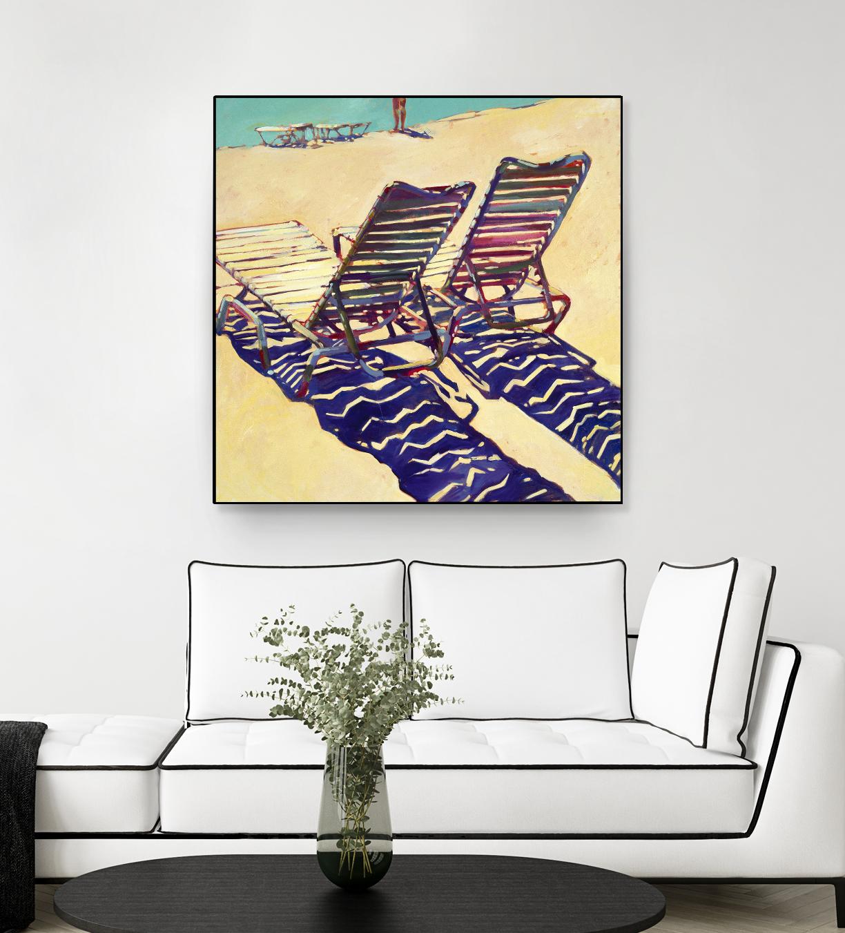 Seating for Two by Darrell Hill on GIANT ART - purple sea scene