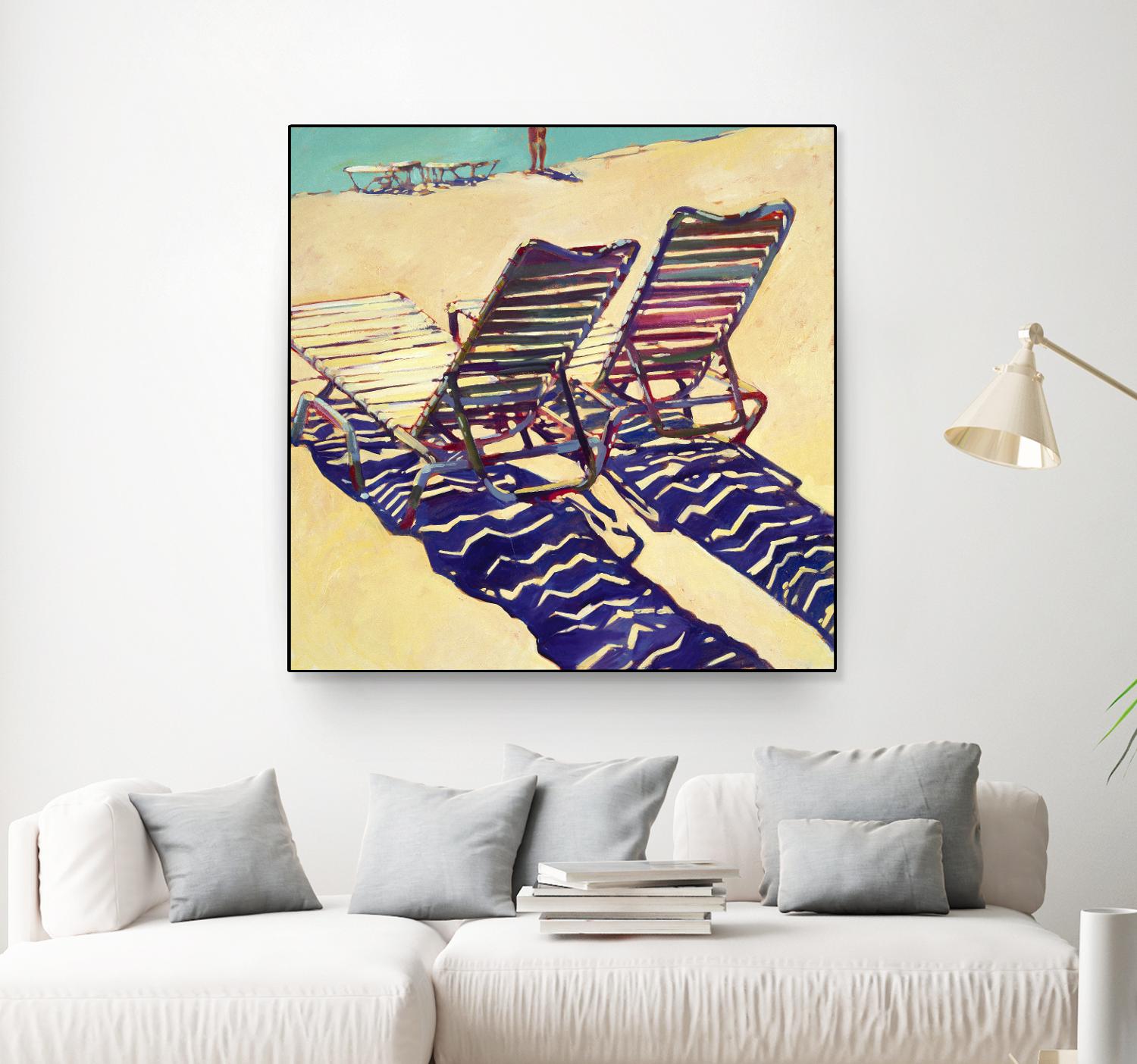 Seating for Two by Darrell Hill on GIANT ART - purple sea scene