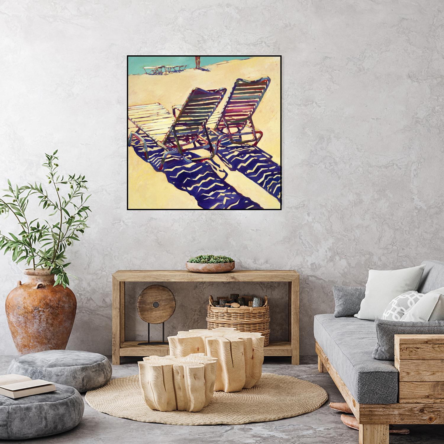 Seating for Two by Darrell Hill on GIANT ART - purple sea scene