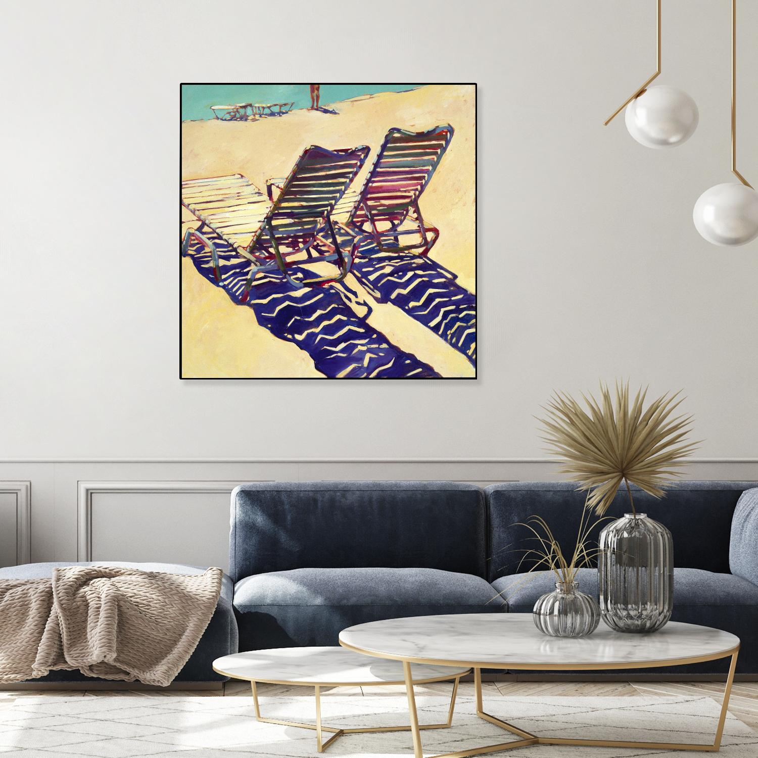 Seating for Two by Darrell Hill on GIANT ART - purple sea scene