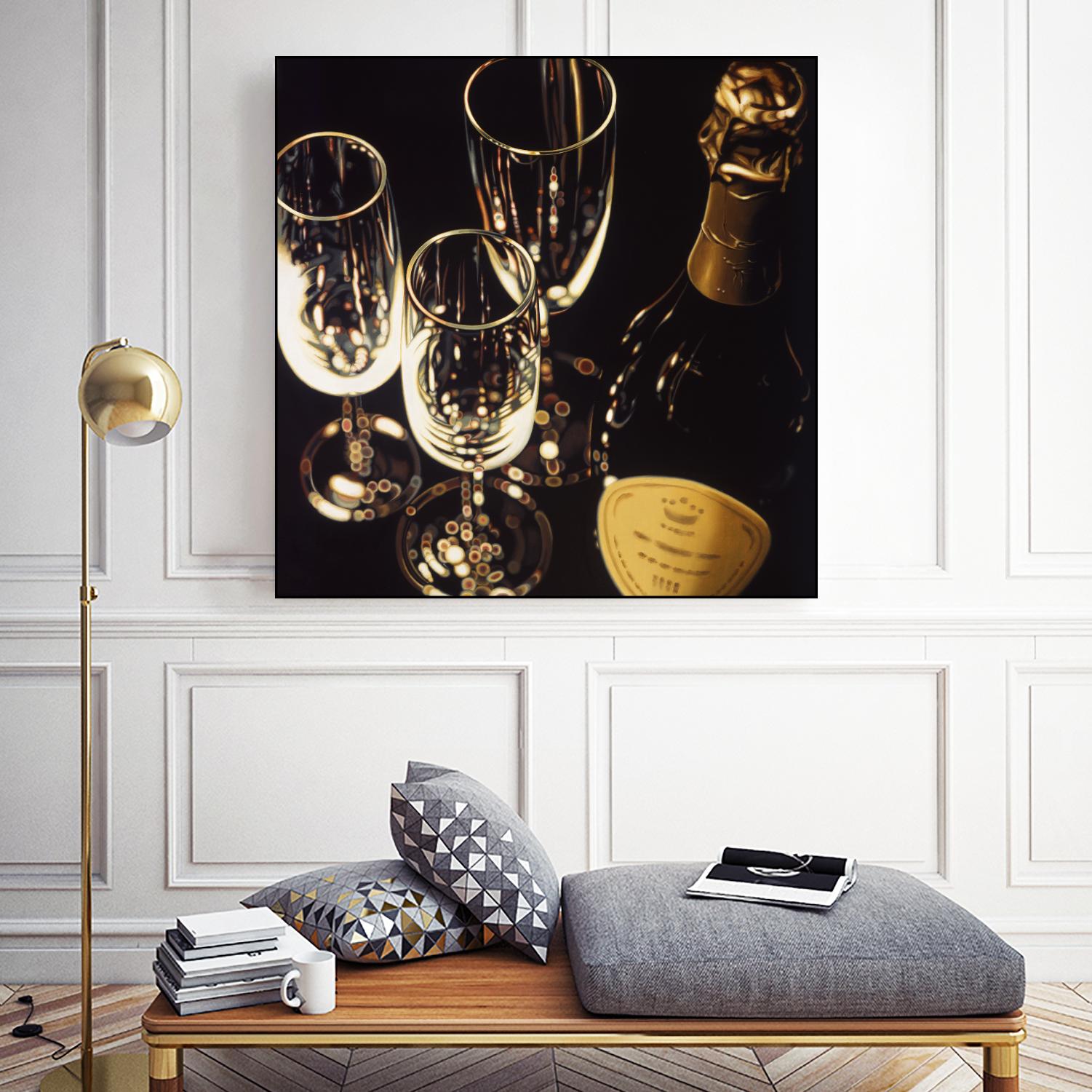 Champagne For Three by Ray Pelley on GIANT ART - white fruit-food-drink