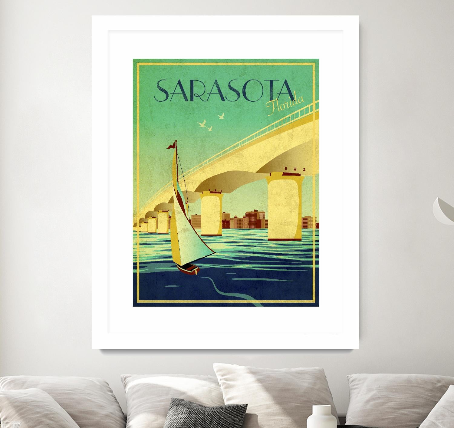 Sarasota by Stella Bradley on GIANT ART - green vintage affiche