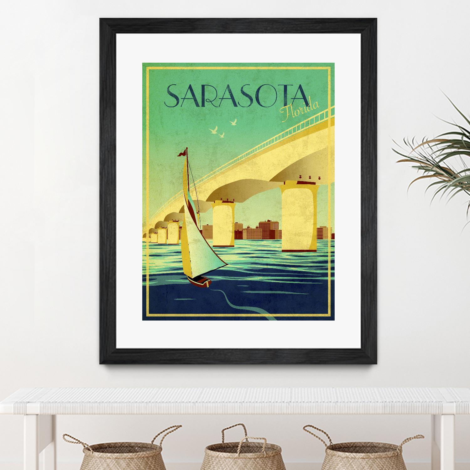 Sarasota by Stella Bradley on GIANT ART - green vintage affiche