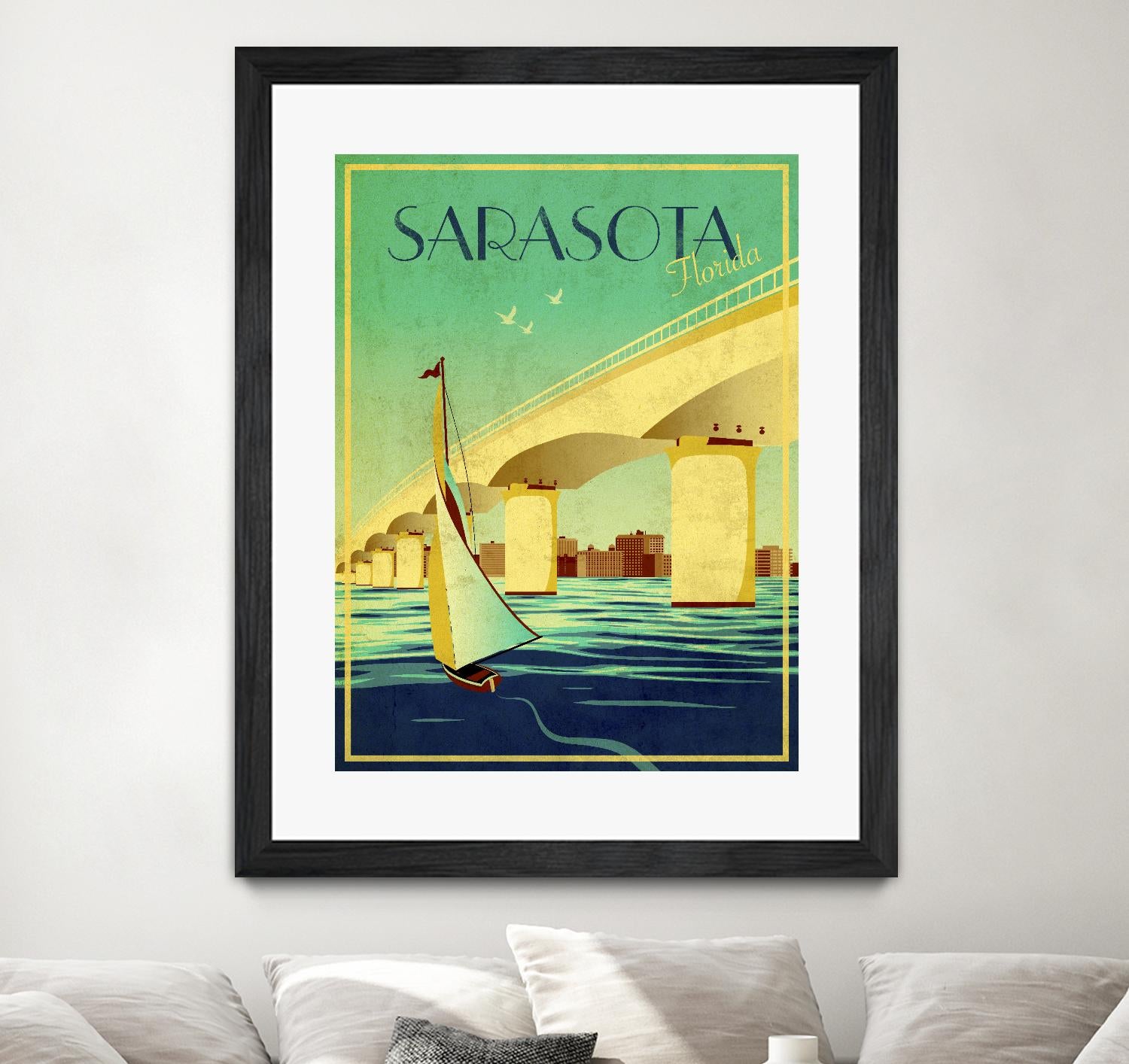 Sarasota by Stella Bradley on GIANT ART - green vintage affiche